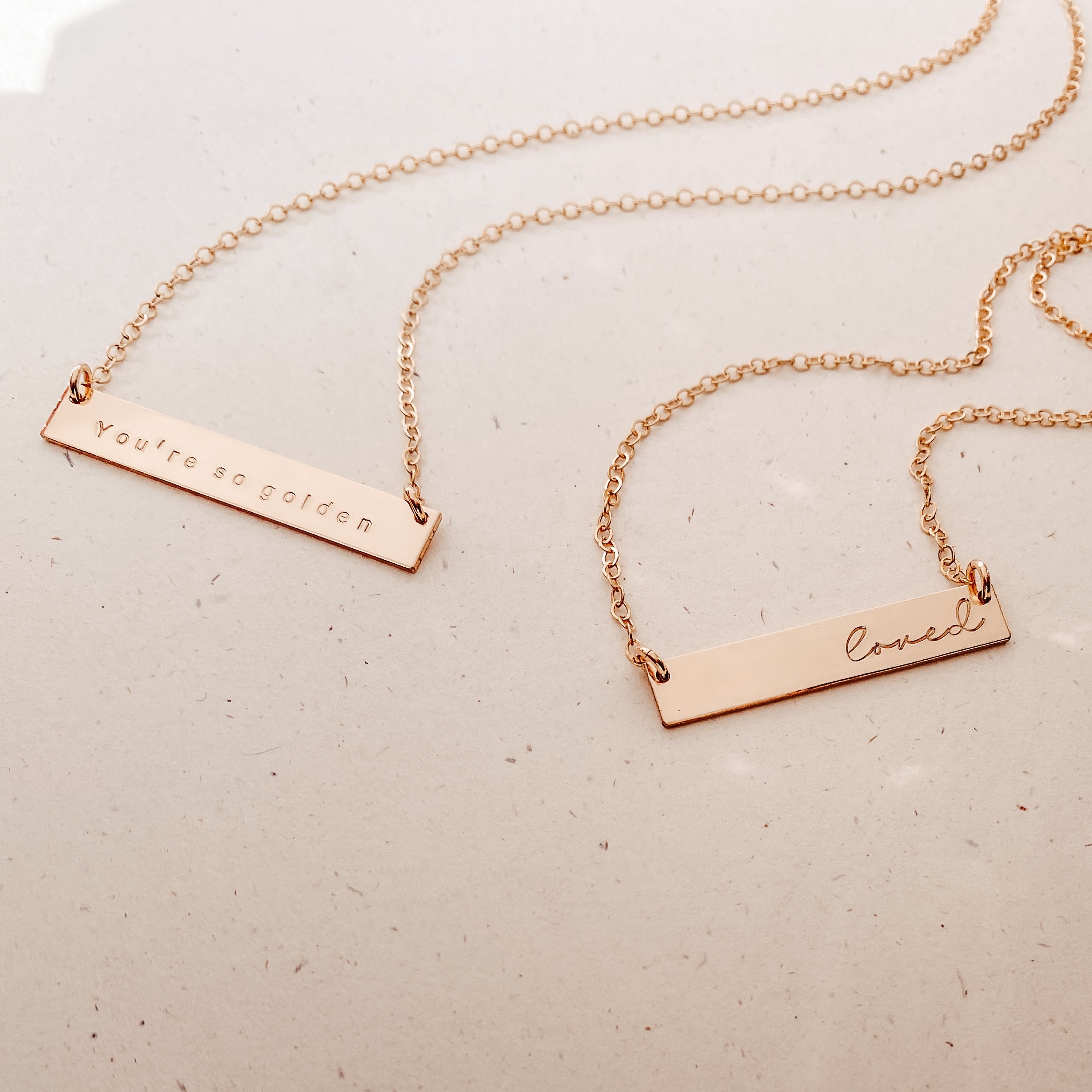 Personalised Jewellery with Bar Pendants