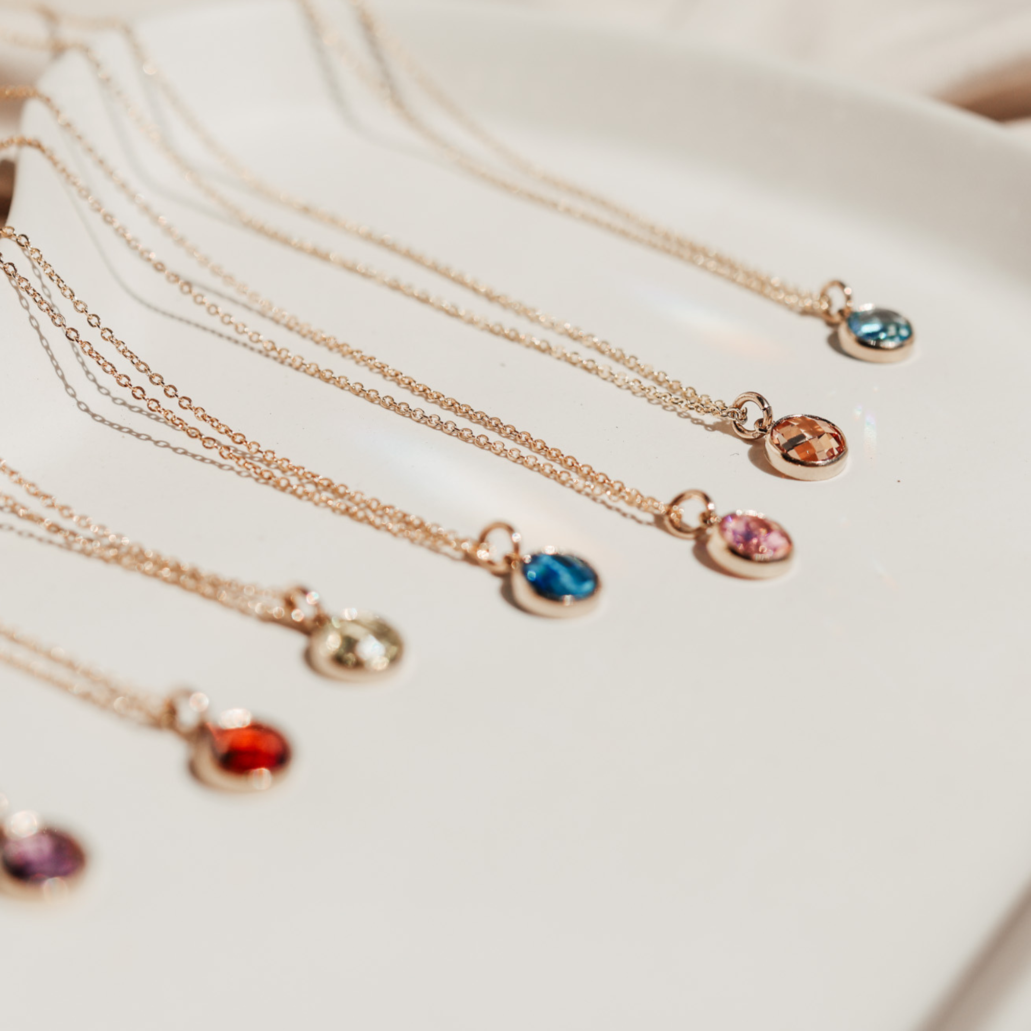 Personalised jewellery – handmade jewellery – KBN jewellery – Australian made jewellery – crystal necklace – birthstone drop necklace – birthstone pendant for necklace – crystal necklace – birthstone jewellery – pink stone pendant – pink birthstone for necklace – October birthstone pendant – October birthstone drop