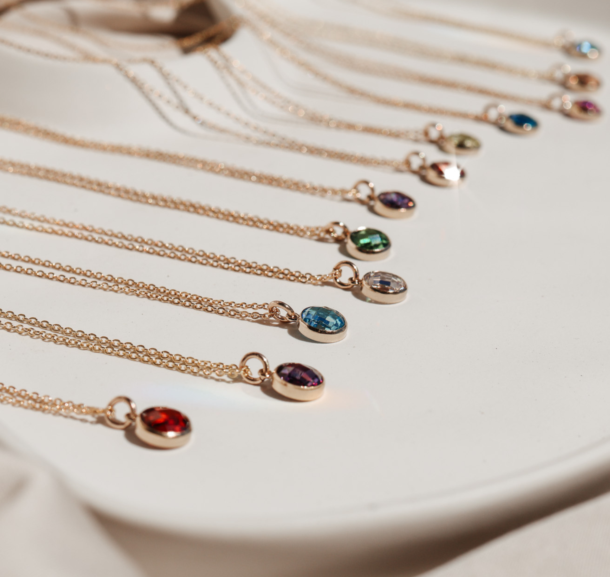 Personalised jewellery – handmade jewellery – KBN jewellery – Australian made jewellery – crystal pendant – birthstone drop necklace – birthstone pendant for necklace – crystal birthstone drop – birthstone jewellery –green stone pendant – dark purple birthstone for necklace – June birthstone pendant – June birthstone drop