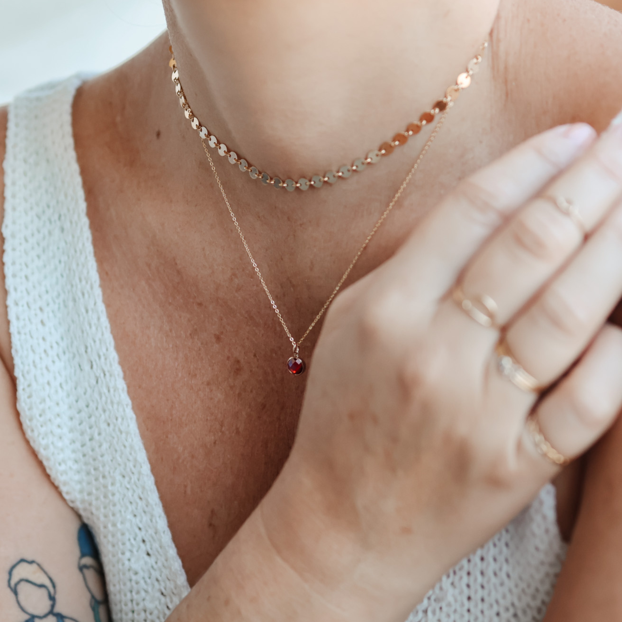 Personalised jewellery – handmade jewellery – KBN jewellery – Australian made jewellery – crystal pendant – birthstone drop necklace – birthstone pendant for necklace – crystal birthstone drop – birthstone jewellery – red stone pendant – dark red birthstone for necklace – January birthstone pendant – Janurary birthstone drop