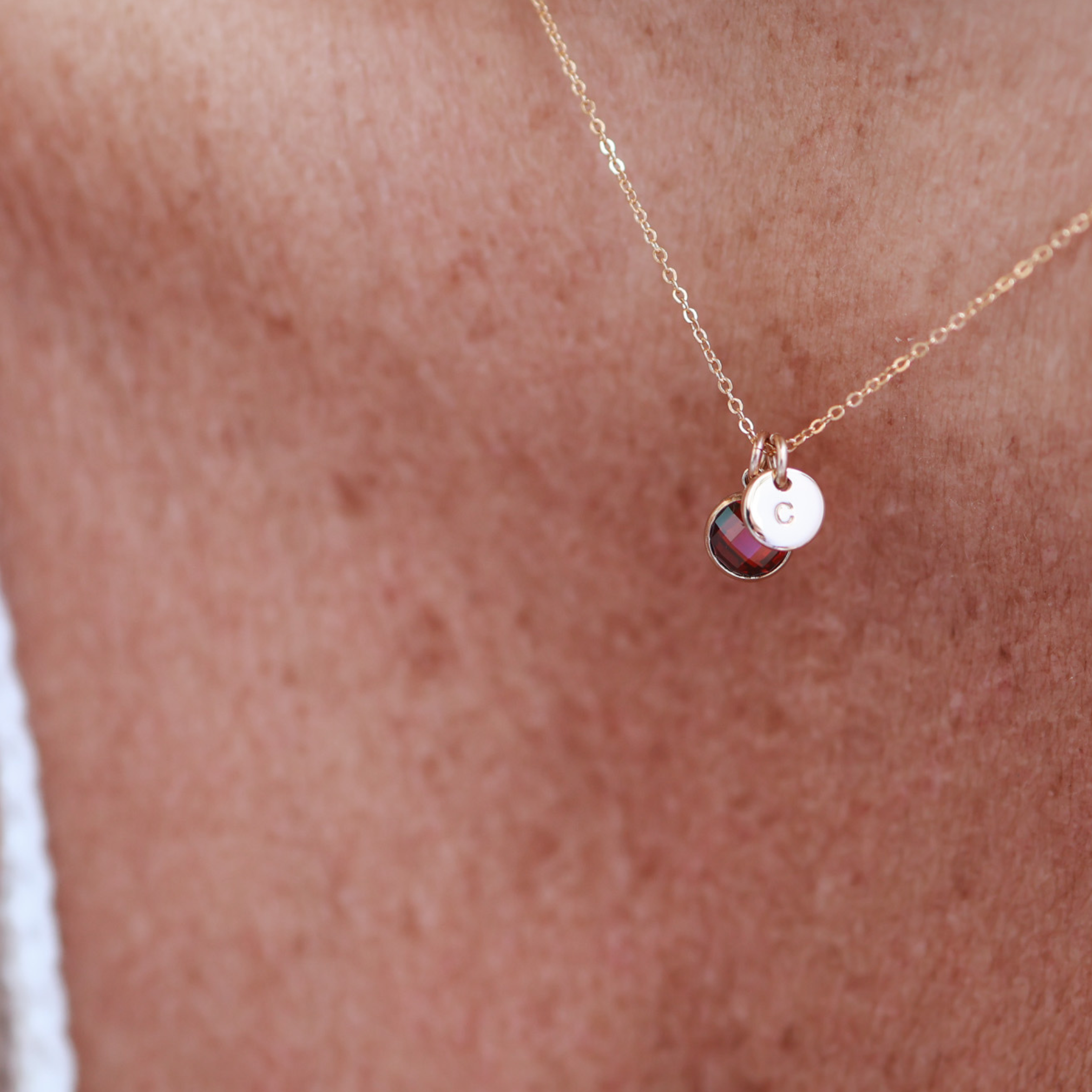 Personalised jewellery – handmade jewellery – KBN jewellery – Australian made jewellery – crystal pendant – birthstone drop necklace – birthstone pendant for necklace – crystal birthstone drop – birthstone jewellery – red stone pendant – dark red birthstone for necklace – January birthstone pendant – Janurary birthstone drop