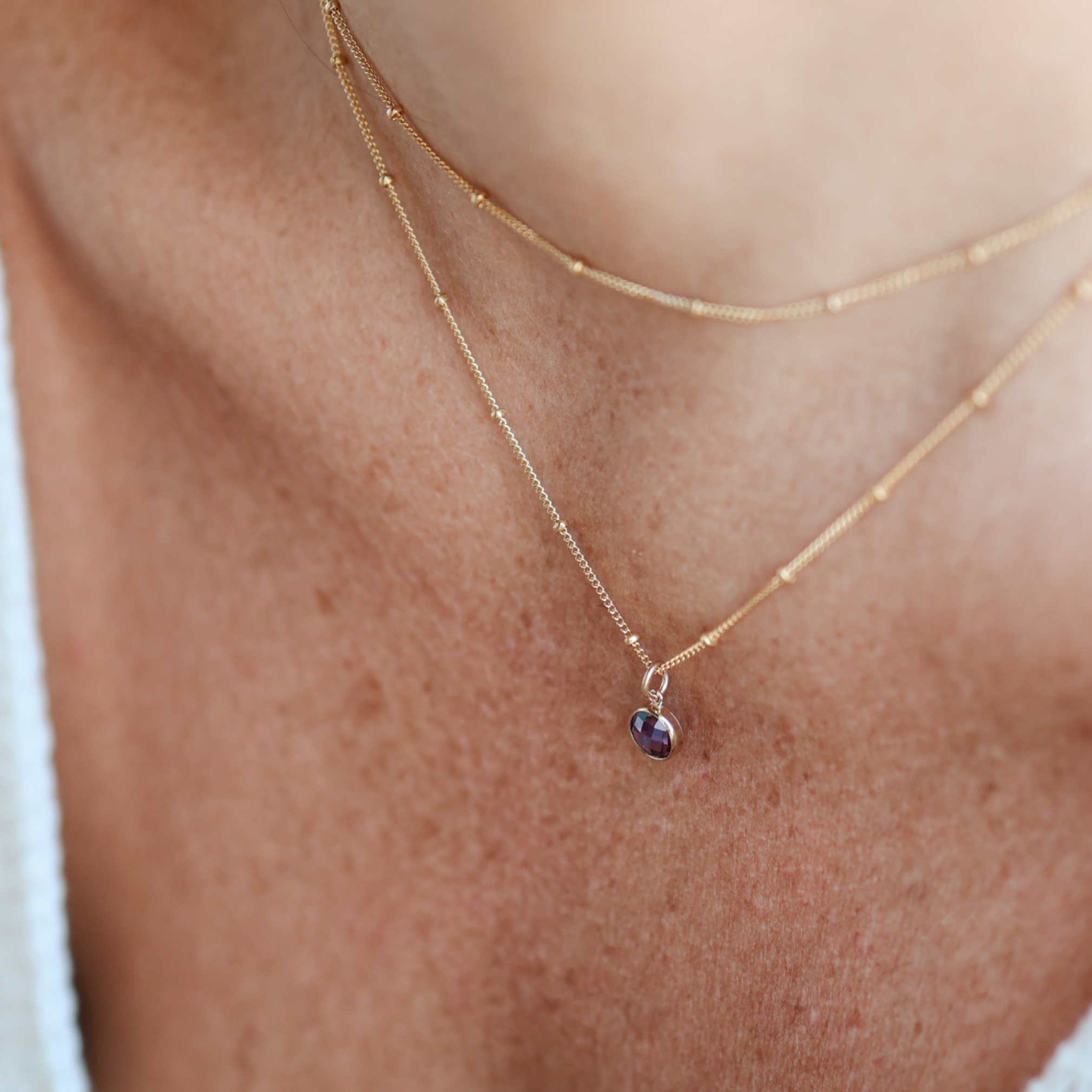 Personalised jewellery – handmade jewellery – KBN jewellery – Australian made jewellery – crystal pendant – birthstone drop necklace – birthstone pendant for necklace – crystal birthstone drop – birthstone jewellery –green stone pendant – dark purple birthstone for necklace – June birthstone pendant – June birthstone drop