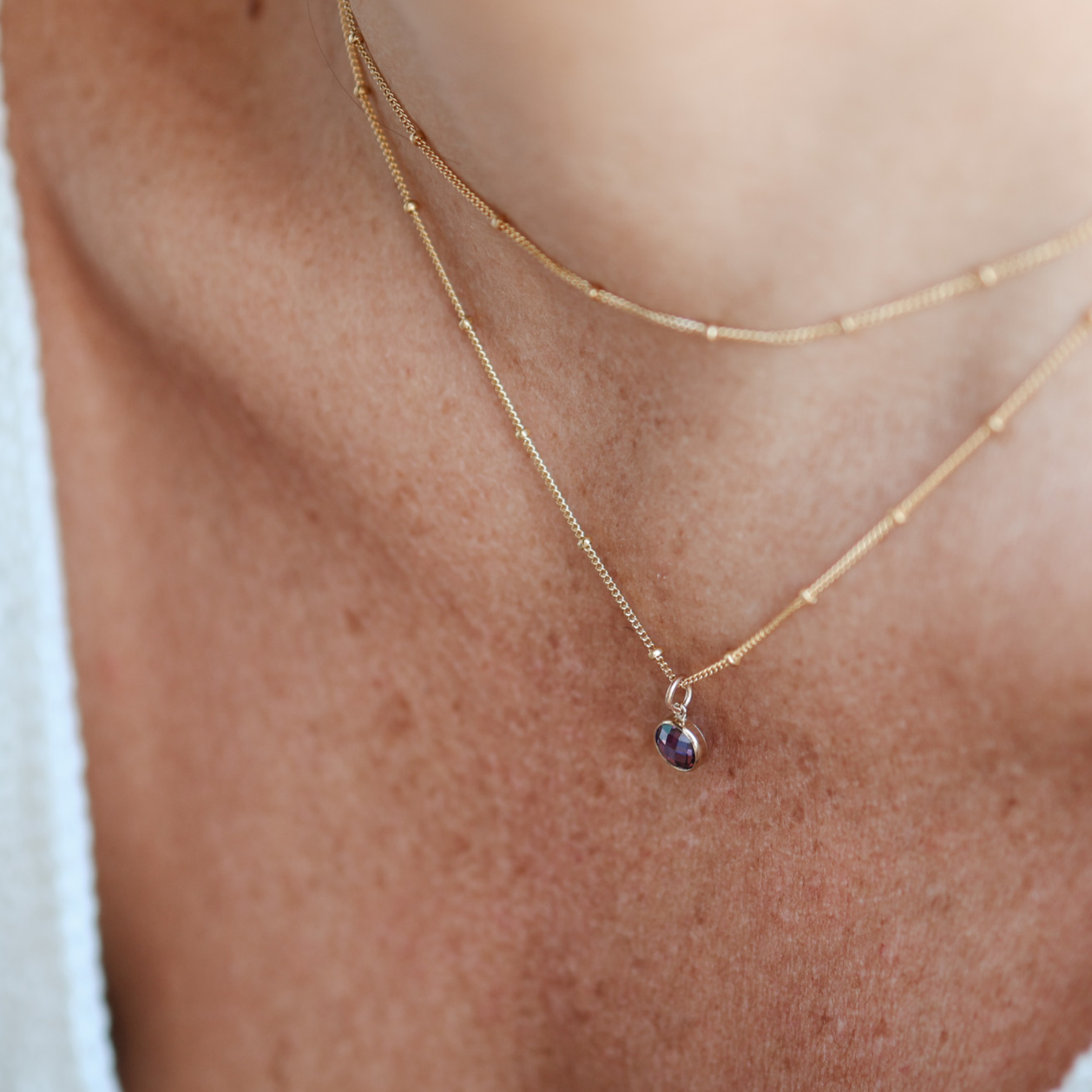 Personalised jewellery – handmade jewellery – KBN jewellery – Australian made jewellery – crystal pendant – birthstone drop necklace – birthstone pendant for necklace – crystal birthstone drop – birthstone jewellery –green stone pendant – dark purple birthstone for necklace – June birthstone pendant – June birthstone drop