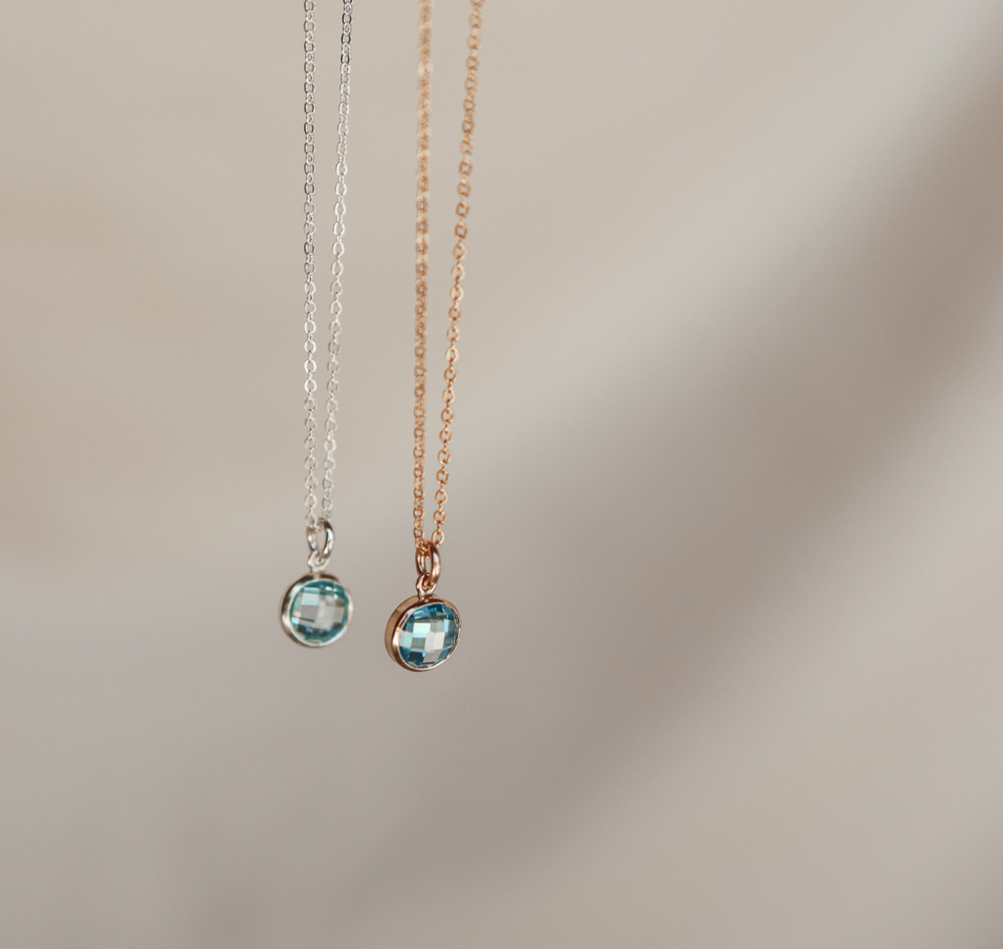 Personalised jewellery – handmade jewellery – KBN jewellery – Australian made jewellery – crystal necklace – birthstone drop necklace – birthstone pendant for necklace – crystal necklace – birthstone jewellery – light blue stone pendant – blue birthstone for necklace – December birthstone pendant – September birthstone drop