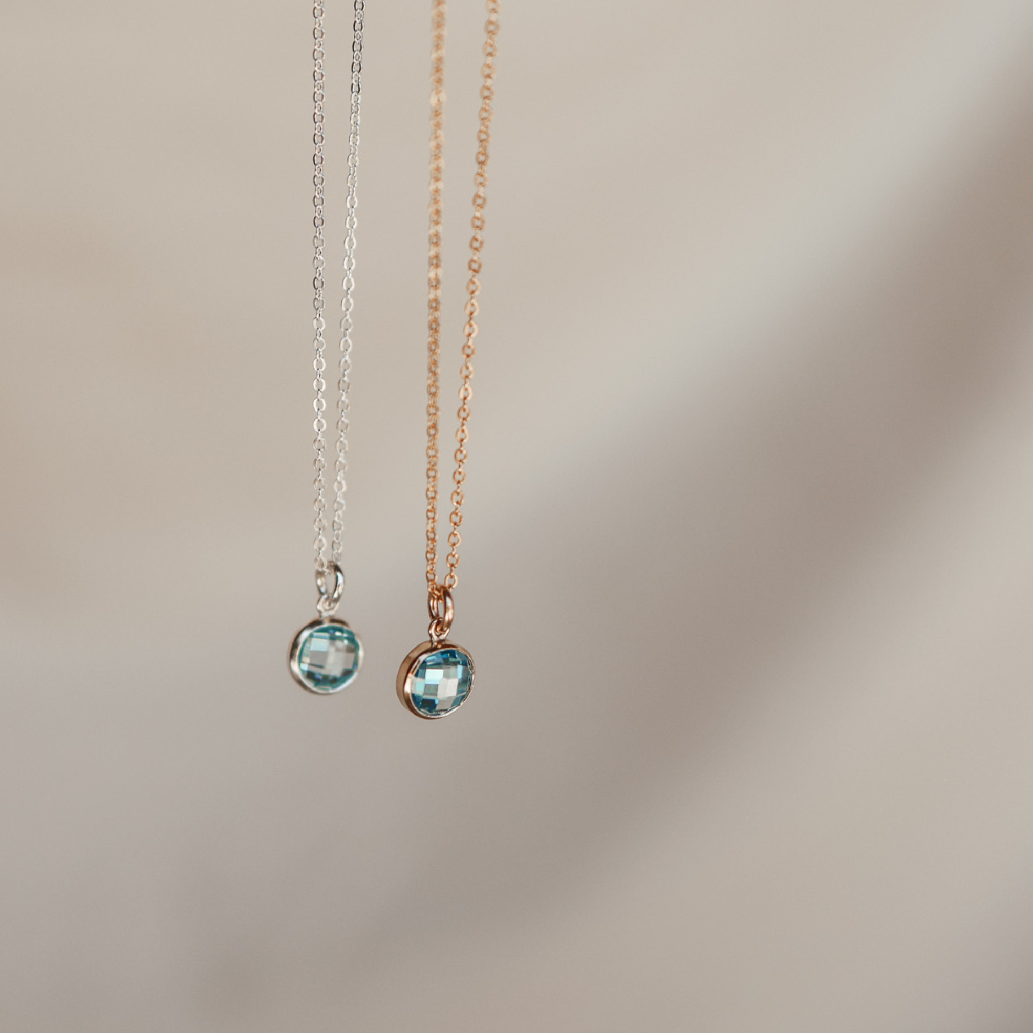 Personalised jewellery – handmade jewellery – KBN jewellery – Australian made jewellery – crystal necklace – birthstone drop necklace – birthstone pendant for necklace – crystal necklace – birthstone jewellery – light blue stone pendant – blue birthstone for necklace – December birthstone pendant – September birthstone drop