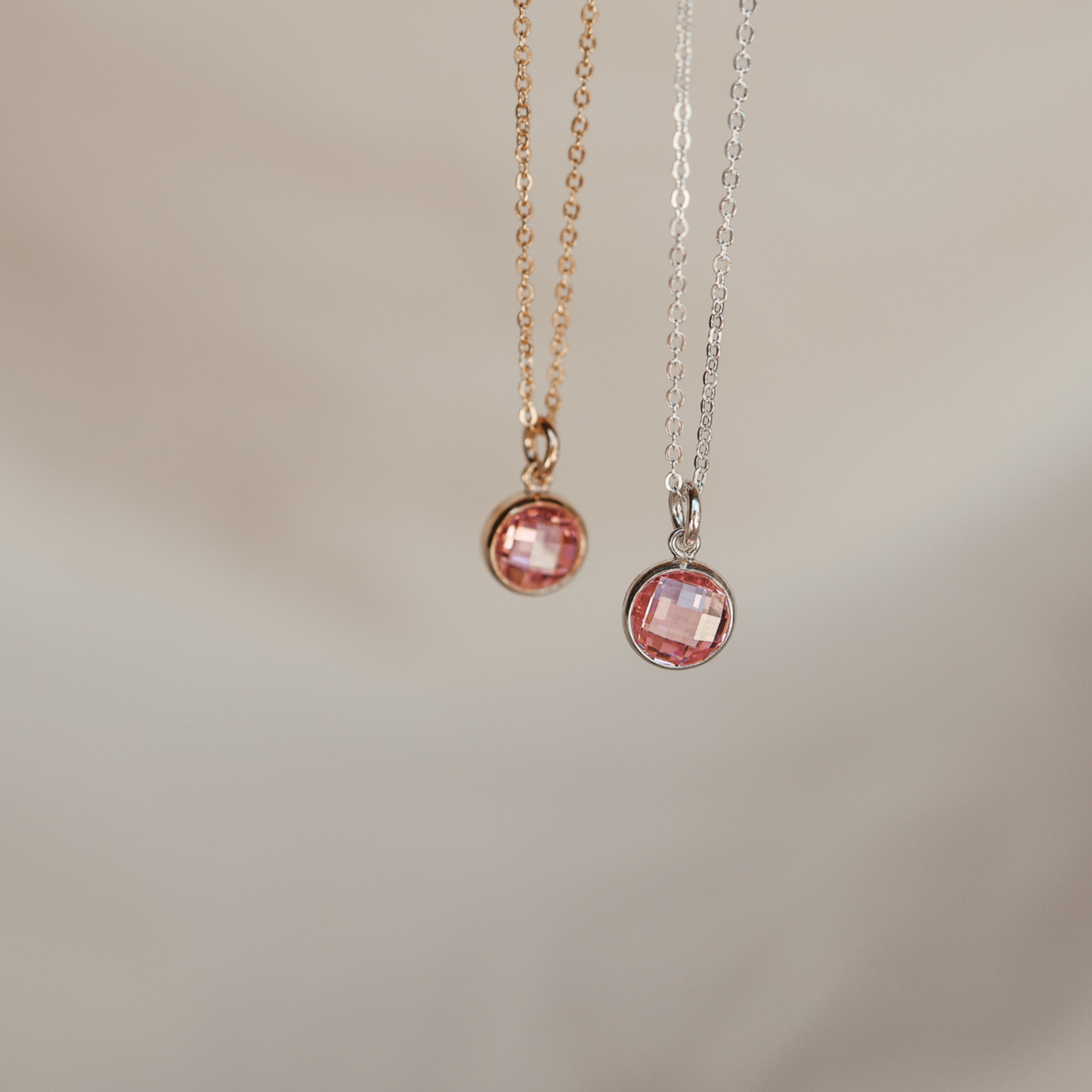 Personalised jewellery – handmade jewellery – KBN jewellery – Australian made jewellery – crystal necklace – birthstone drop necklace – birthstone pendant for necklace – crystal necklace – birthstone jewellery – pink stone pendant – pink birthstone for necklace – October birthstone pendant – October birthstone drop