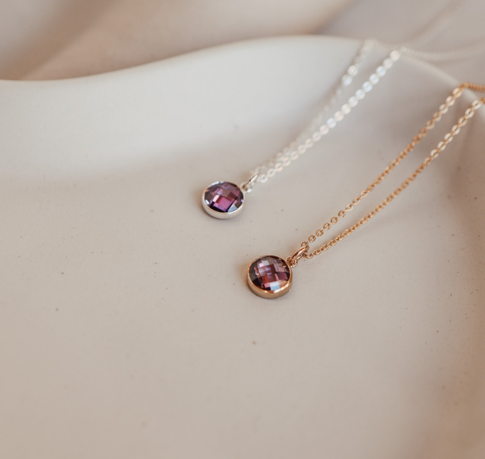 Personalised jewellery – handmade jewellery – KBN jewellery – Australian made jewellery – crystal pendant – birthstone drop necklace – birthstone pendant for necklace – crystal birthstone drop – birthstone jewellery –green stone pendant – dark purple birthstone for necklace – June birthstone pendant – June birthstone drop