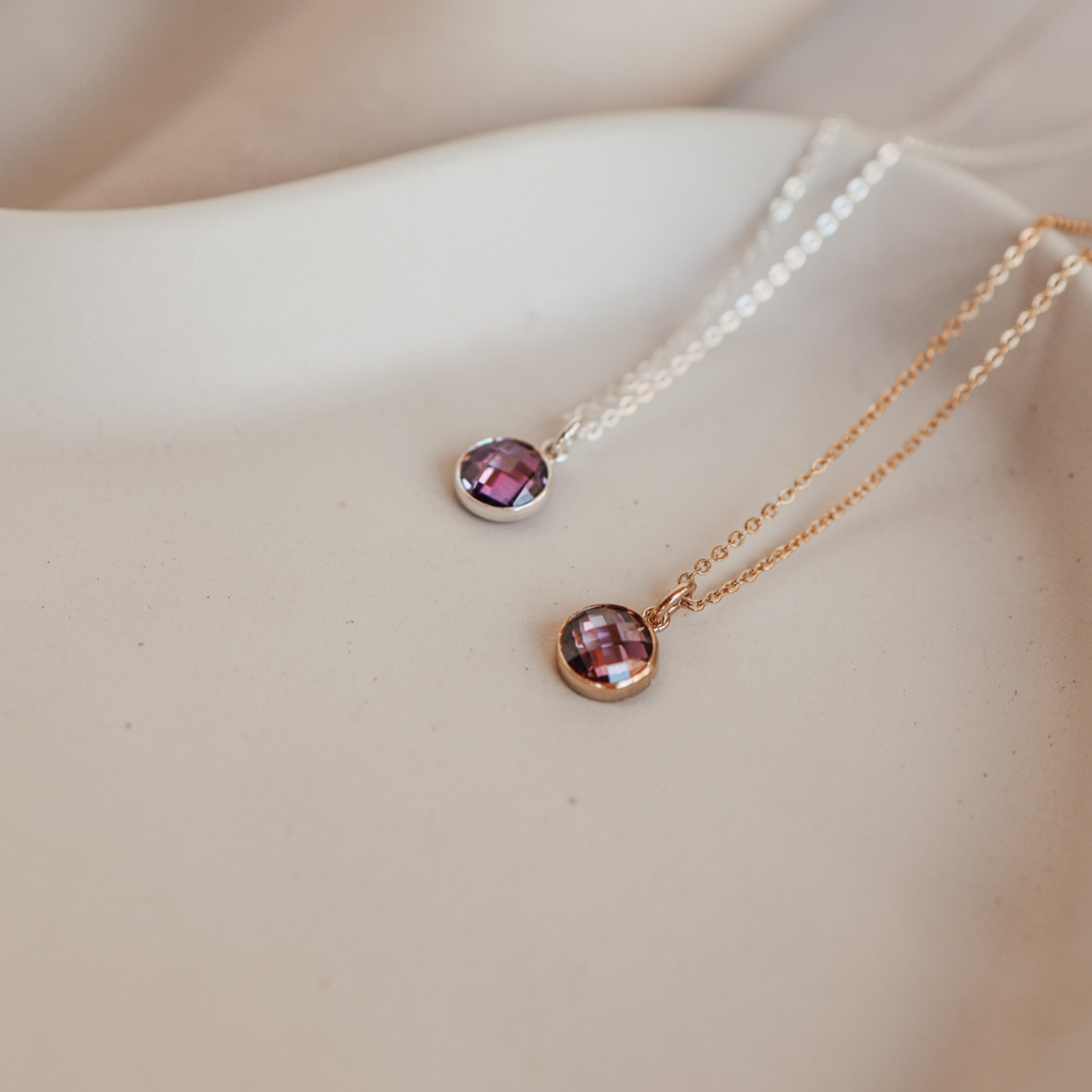 Personalised jewellery – handmade jewellery – KBN jewellery – Australian made jewellery – crystal pendant – birthstone drop necklace – birthstone pendant for necklace – crystal birthstone drop – birthstone jewellery –green stone pendant – dark purple birthstone for necklace – June birthstone pendant – June birthstone drop