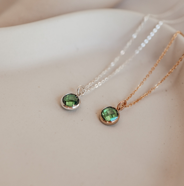 Personalised jewellery β handmade jewellery β KBN jewellery β Australian made jewellery β crystal pendant β birthstone drop necklace β birthstone pendant for necklace β crystal birthstone drop β birthstone jewellery βgreen stone pendant β dark green birthstone for necklace β May birthstone pendant β May birthstone drop