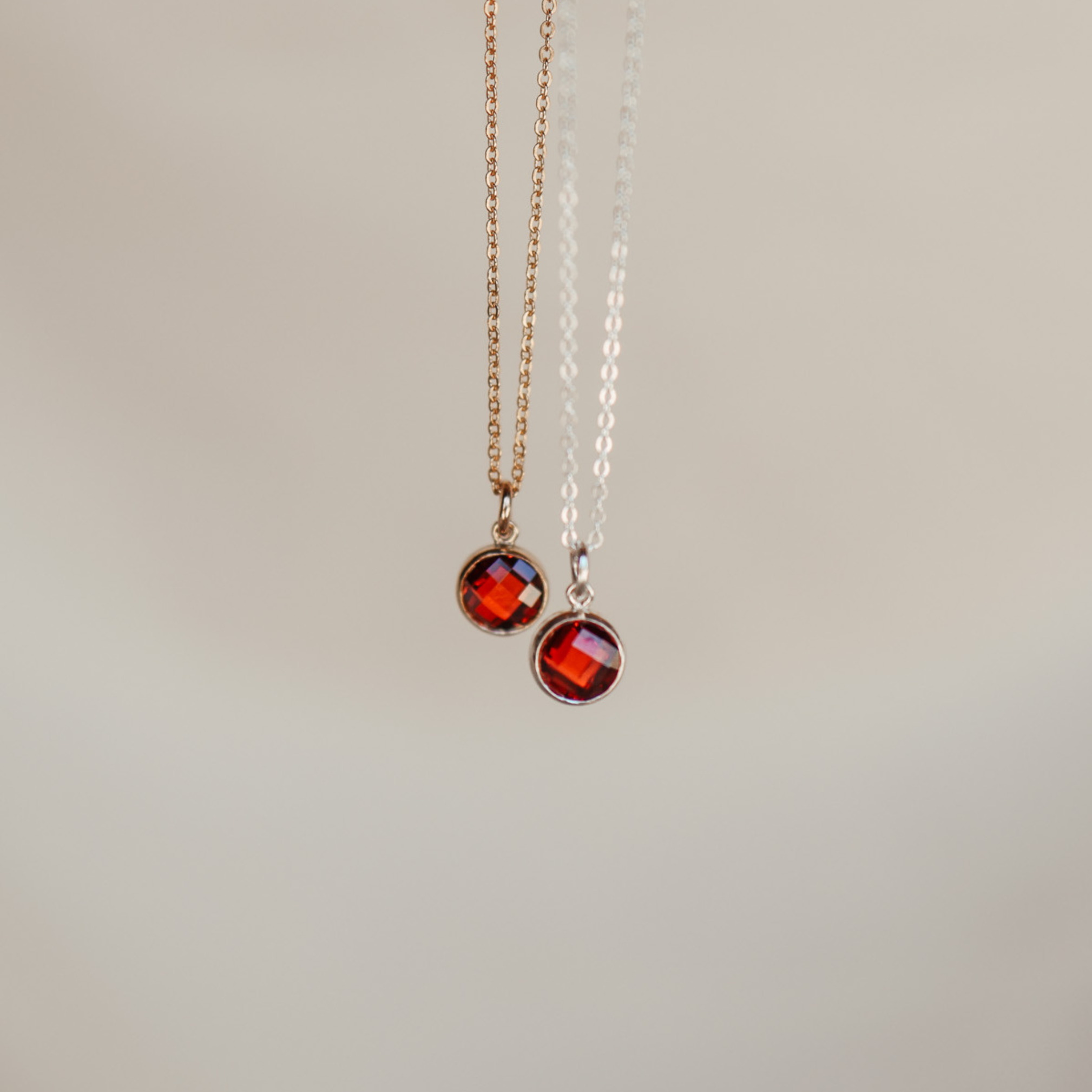 Personalised jewellery – handmade jewellery – KBN jewellery – Australian made jewellery – crystal pendant – birthstone drop necklace – birthstone pendant for necklace – crystal birthstone drop – birthstone jewellery – red stone pendant – dark red birthstone for necklace – January birthstone pendant – Janurary birthstone drop