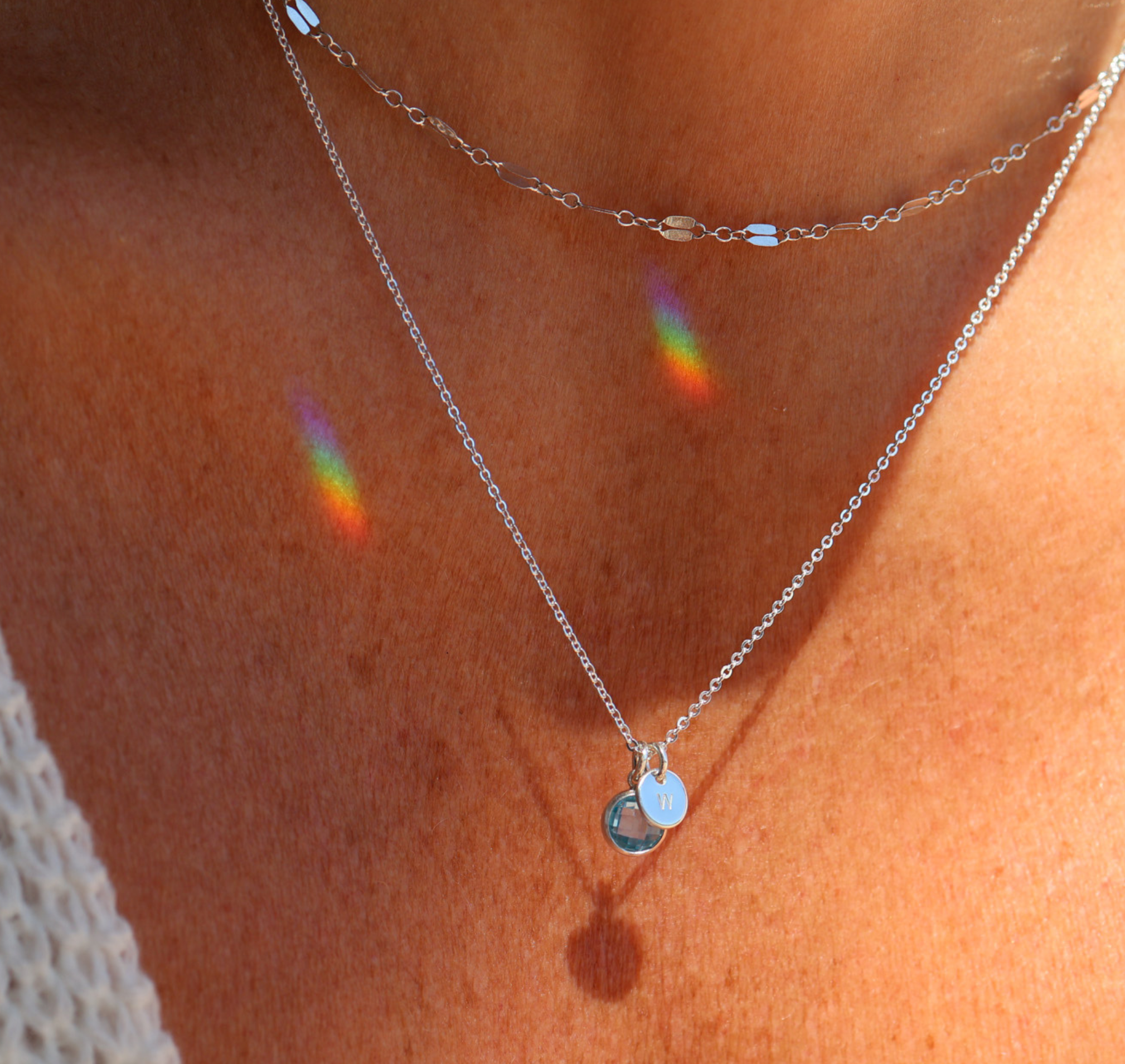 Personalised jewellery – handmade jewellery – KBN jewellery – Australian made jewellery – crystal necklace – birthstone drop necklace – birthstone pendant for necklace – crystal necklace – birthstone jewellery – light blue stone pendant – blue birthstone for necklace – December birthstone pendant – September birthstone drop