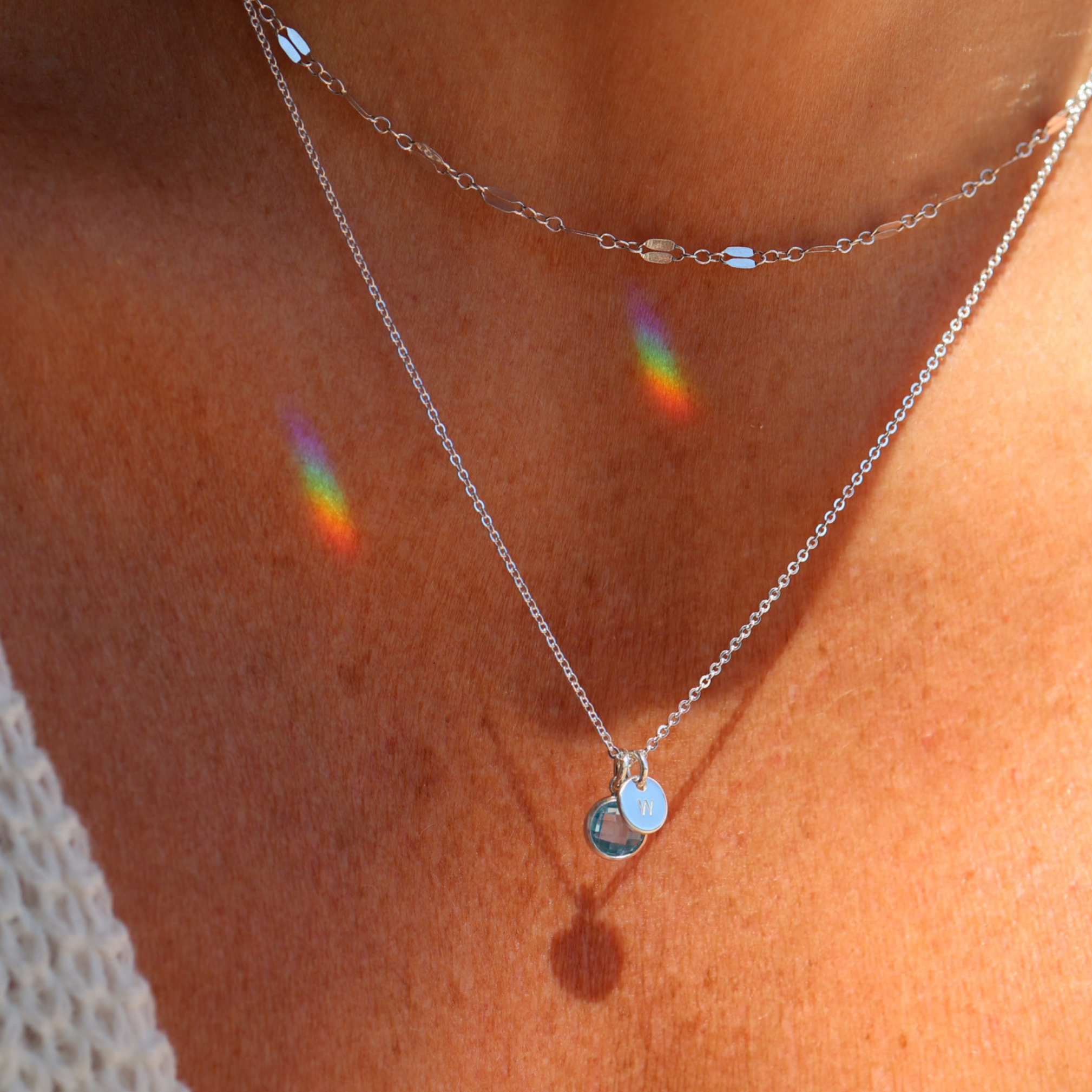 Personalised jewellery – handmade jewellery – KBN jewellery – Australian made jewellery – crystal necklace – birthstone drop necklace – birthstone pendant for necklace – crystal necklace – birthstone jewellery – light blue stone pendant – blue birthstone for necklace – December birthstone pendant – September birthstone drop