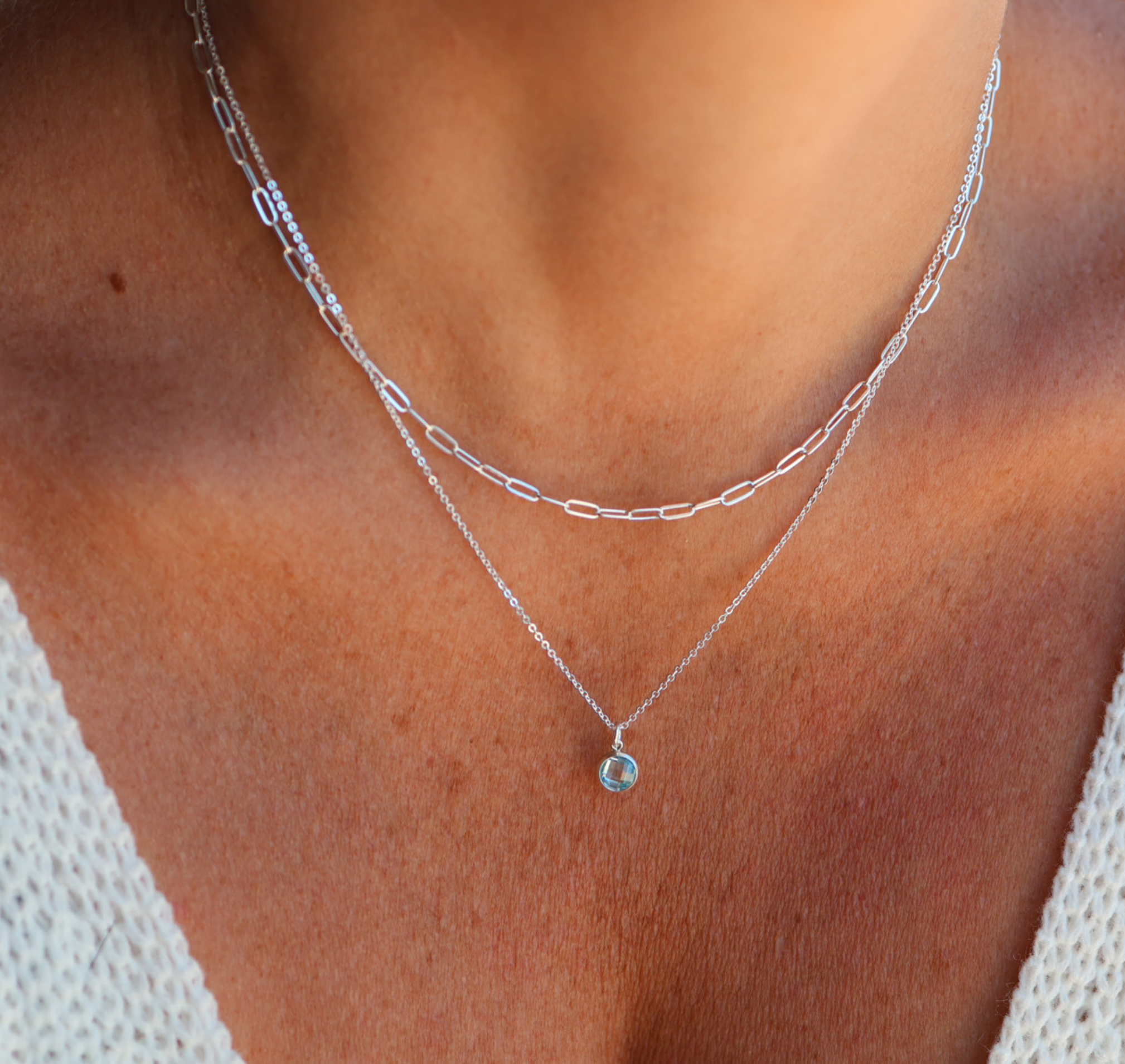 Personalised jewellery – handmade jewellery – KBN jewellery – Australian made jewellery – crystal necklace – birthstone drop necklace – birthstone pendant for necklace – crystal necklace – birthstone jewellery – light blue stone pendant – blue birthstone for necklace – December birthstone pendant – September birthstone drop