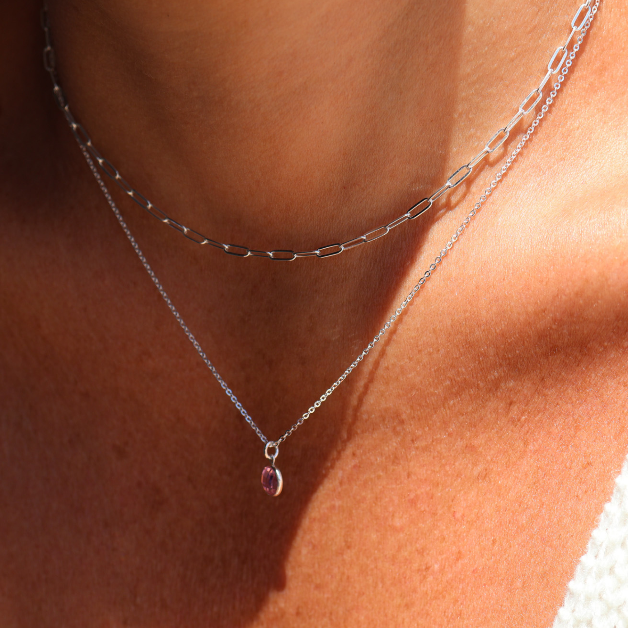 Personalised jewellery – handmade jewellery – KBN jewellery – Australian made jewellery – crystal necklace – birthstone drop necklace – birthstone pendant for necklace – crystal necklace – birthstone jewellery – pink stone pendant – pink birthstone for necklace – October birthstone pendant – October birthstone drop