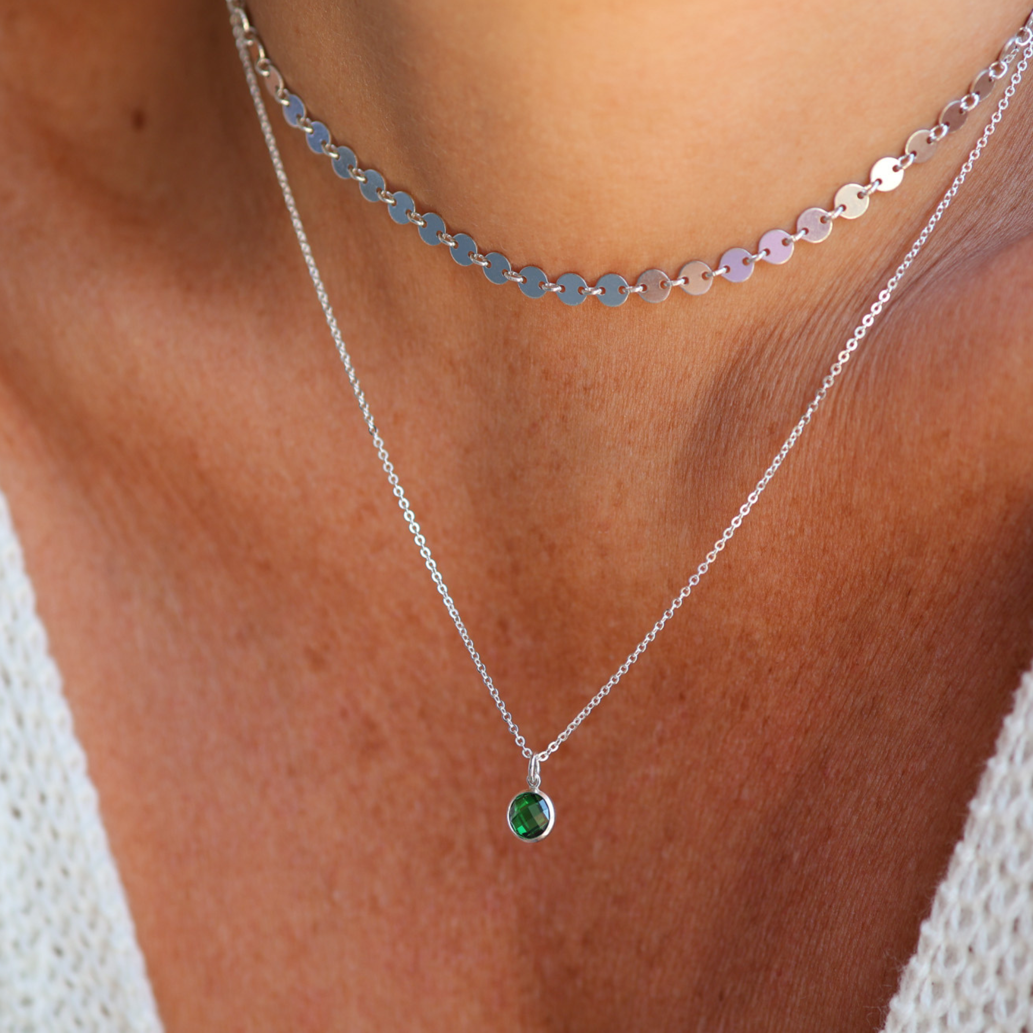 Personalised jewellery – handmade jewellery – KBN jewellery – Australian made jewellery – crystal pendant – birthstone drop necklace – birthstone pendant for necklace – crystal birthstone drop – birthstone jewellery –green stone pendant – dark green birthstone for necklace – May birthstone pendant – May birthstone drop
