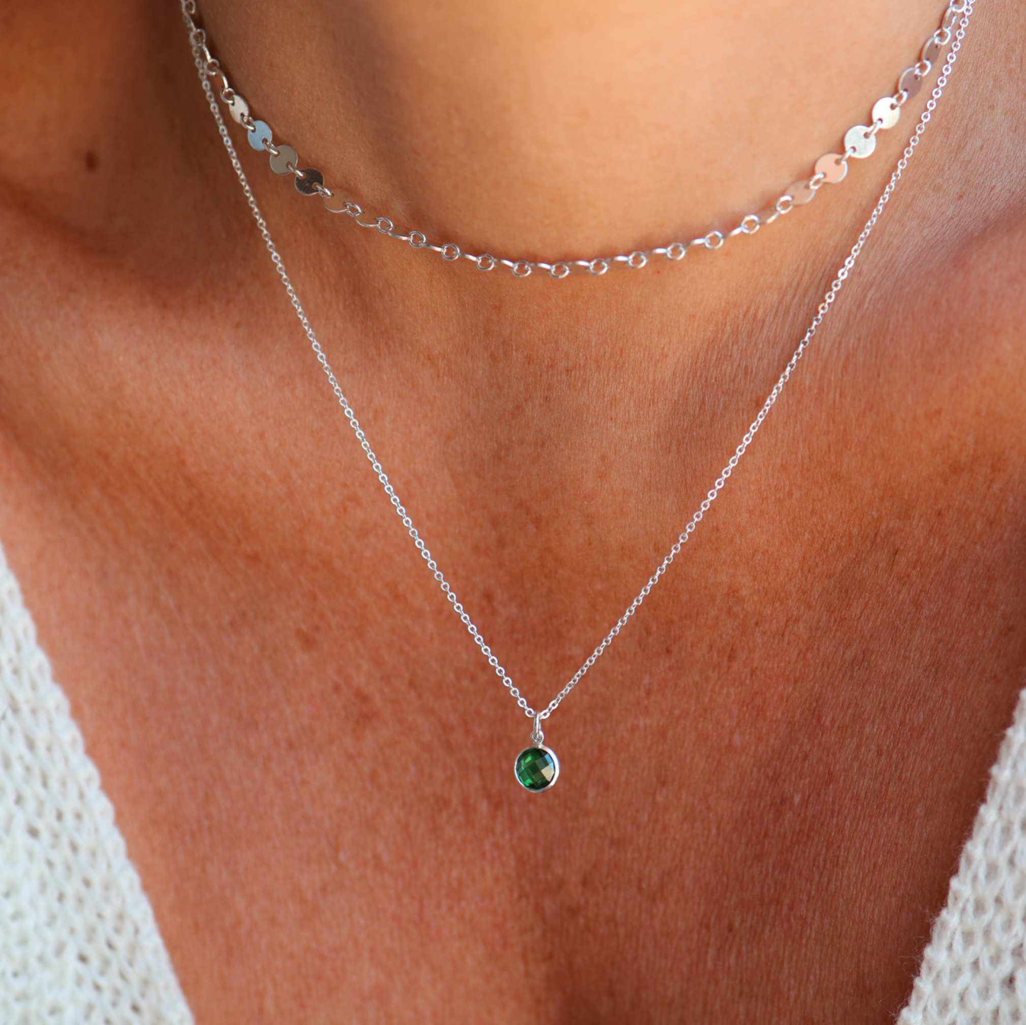 Personalised jewellery – handmade jewellery – KBN jewellery – Australian made jewellery – crystal pendant – birthstone drop necklace – birthstone pendant for necklace – crystal birthstone drop – birthstone jewellery –green stone pendant – dark green birthstone for necklace – May birthstone pendant – May birthstone drop