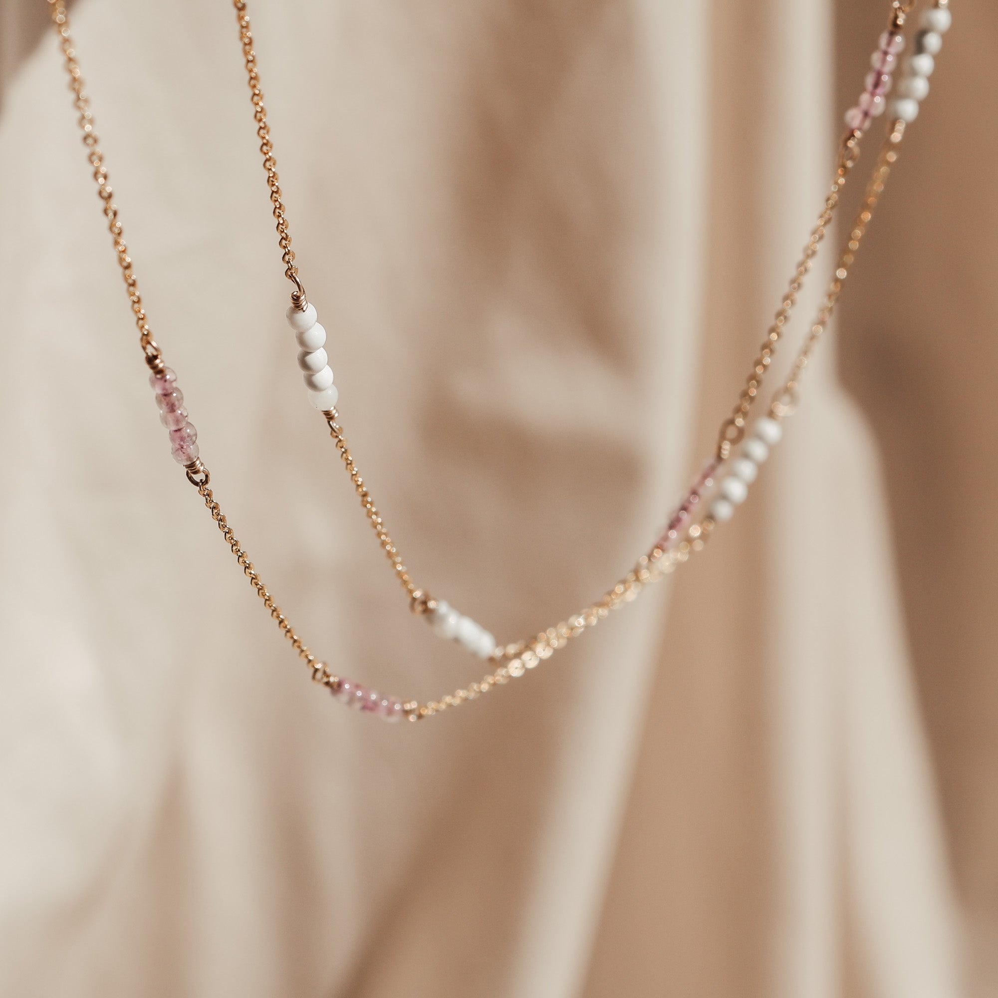 Personalised jewellery - KBN Jewellery - handmade jewellery – Personalised Jewellery gifts – Australian Made – gemstone necklace – blue lapis necklace – green jade necklace – amethyst necklace – black obsidian necklace – peach aventurine necklace – white howlite necklace – gemstone stack necklace