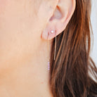 Personalised jewellery - KBN Jewellery - handmade jewellery – Personalised Jewellery gifts – Australian Made – gemstone necklace – blue lapis thread through earrings – green jade lapis thread through earrings – amethyst lapis thread through earrings – black obsidian lapis thread through earrings – peach aventurine lapis thread through earrings – white howlite lapis thread through earrings – gemstone stack lapis thread through earrings – thread through gemstone earrings