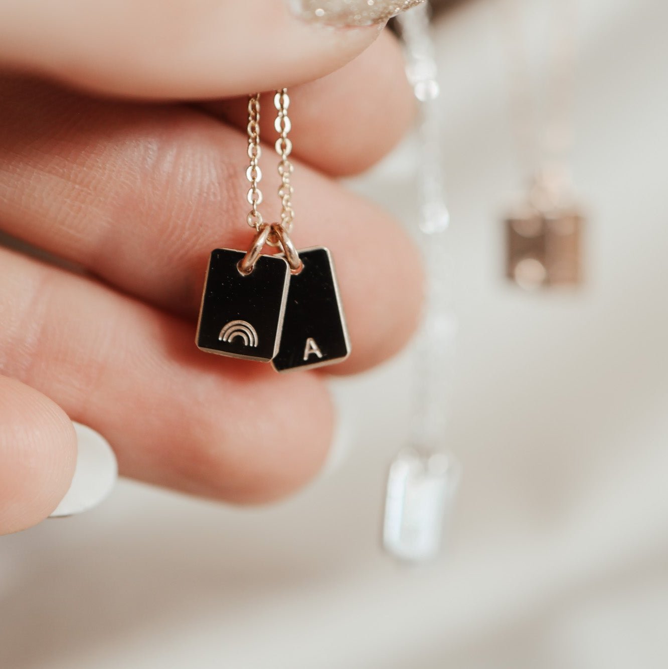 Personalised jewellery - KBN Jewellery - handmade jewellery – Personalised Jewellery gifts – personalised necklace – symbol necklace – simple necklace – dainty necklace – tag necklace – small pendant necklace – initial necklace – dainty pendants
