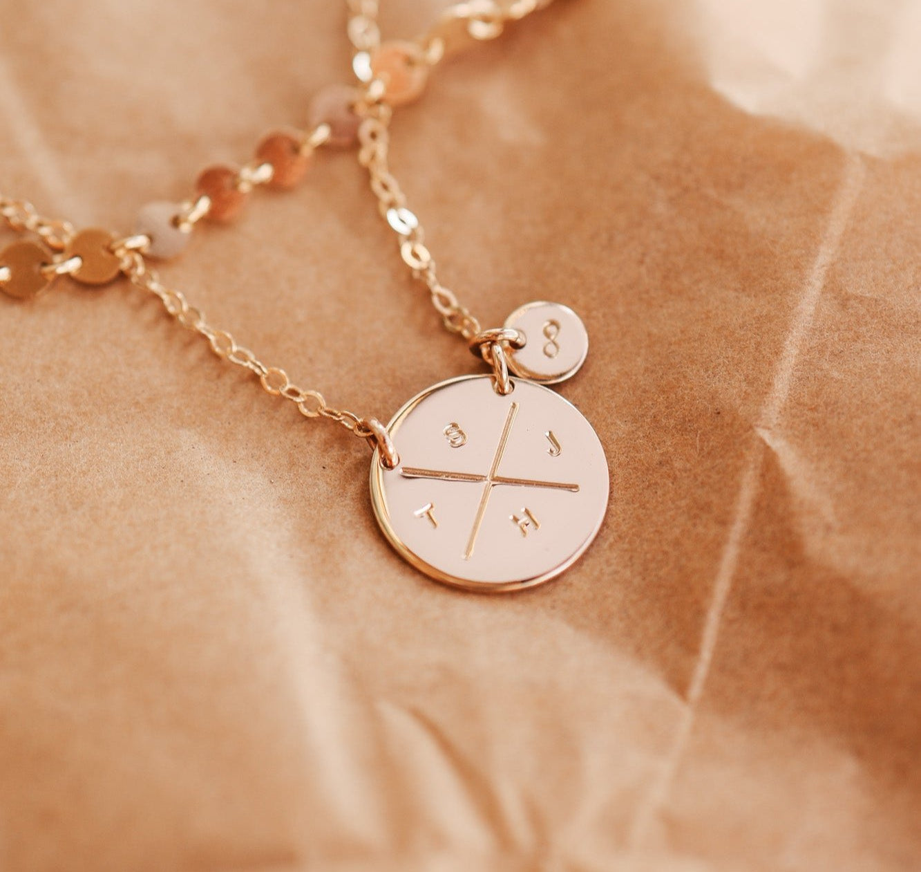 Personalised jewellery - KBN Jewellery - handmade jewellery - cross my heart - initial necklace - symbol necklace – custom initial necklace – children initials - Cross my heart necklace