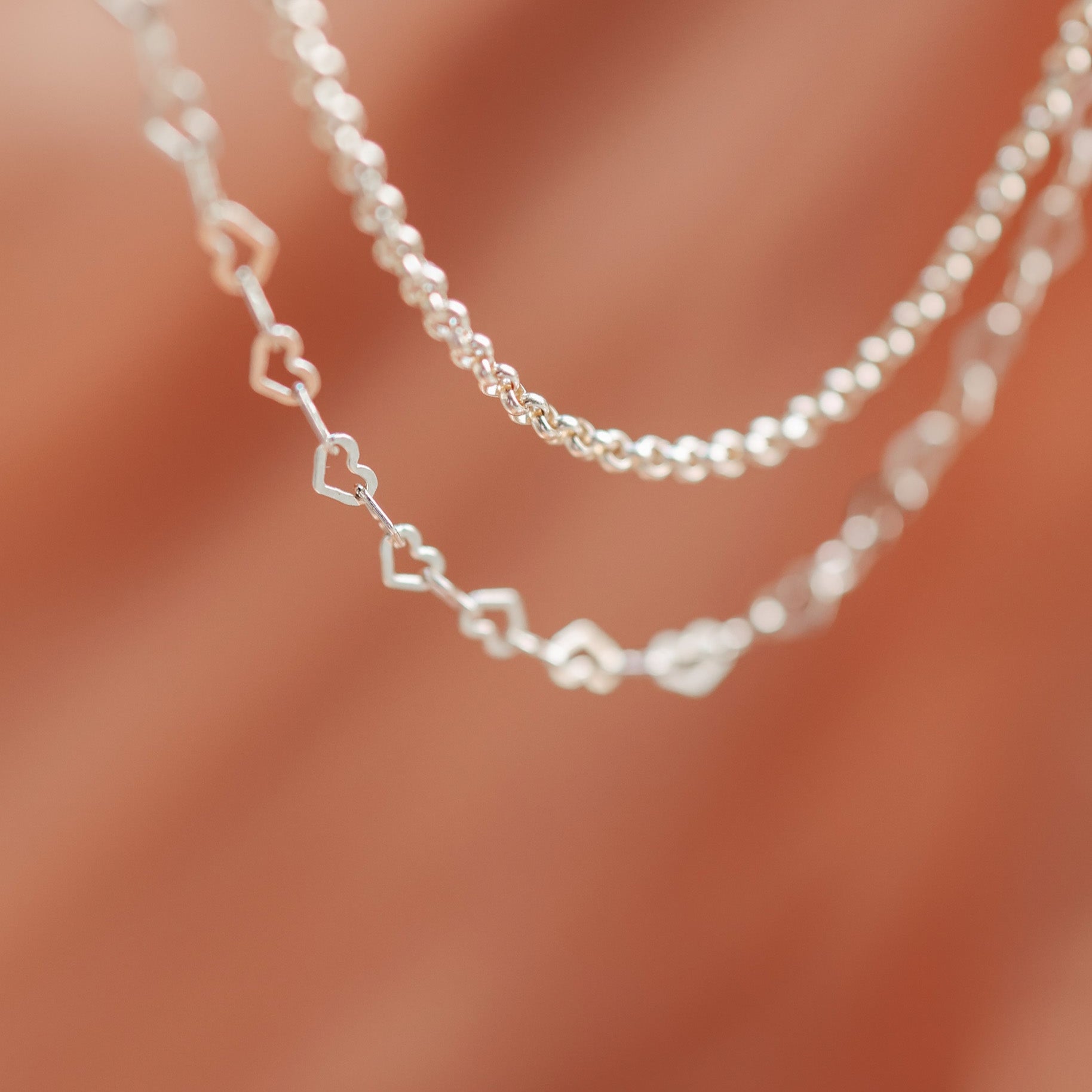 Personalised jewellery - KBN Jewellery - handmade jewellery β Personalised Jewellery gifts β Dainty jewellery β layering necklace β linked chain β unique chain β layering β Australia made β KBN Jewellery β Most popular necklace β trendy necklace β heart link chain β small heart chain