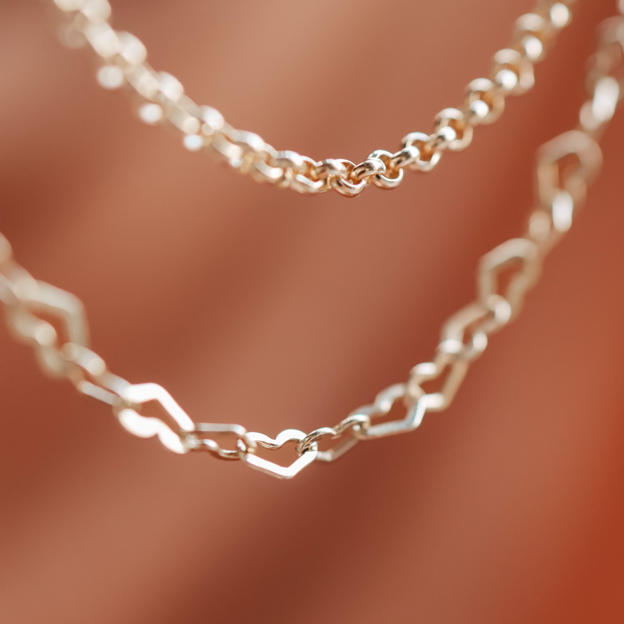 Personalised jewellery - KBN Jewellery - handmade jewellery β Personalised Jewellery gifts β Dainty jewellery β layering necklace β linked chain β unique chain β layering β Australia made β KBN Jewellery β Most popular necklace β trendy necklace β heart link chain β small heart chain