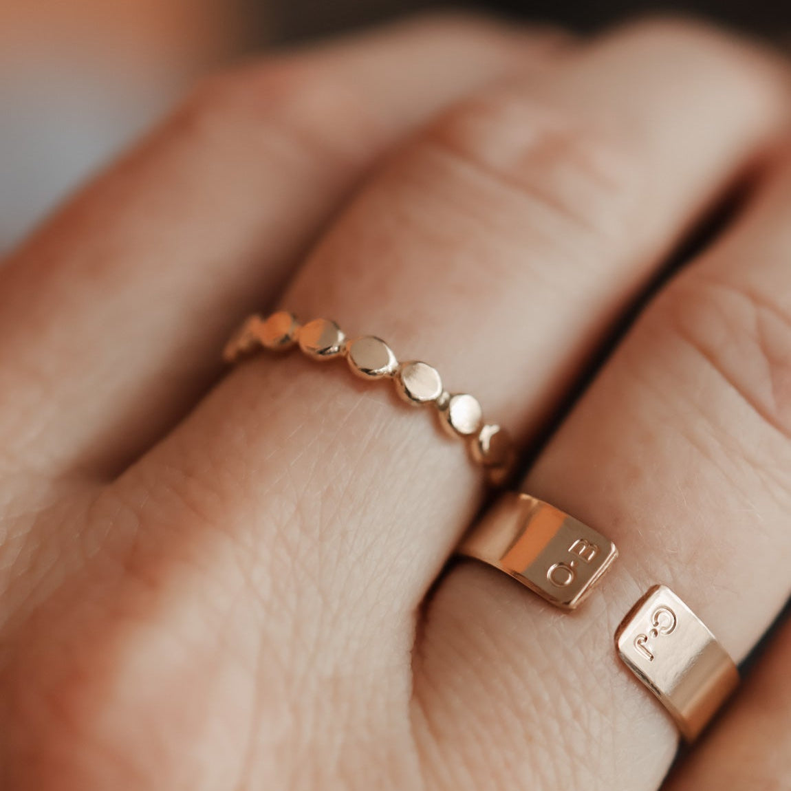 Personalised jewellery - KBN Jewellery - handmade jewellery - dainty ring – big beads ring – necklace ring – dainty ring – Australian made – beaded ring – chunky ring - circle flat bead ring - flat bead ring