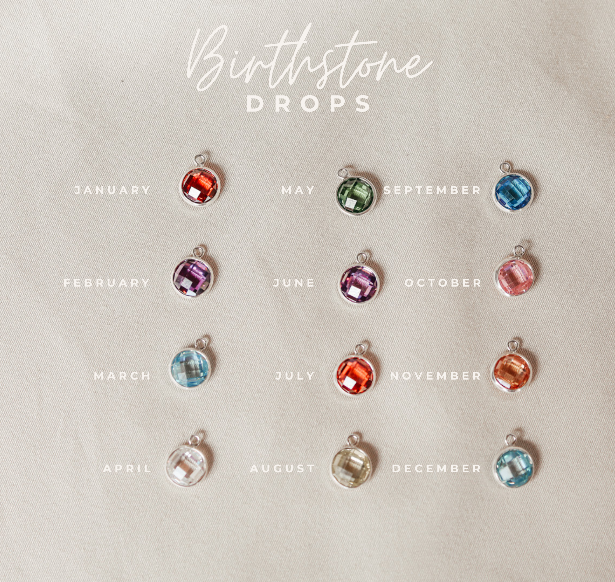 Personalised jewellery – handmade jewellery – KBN jewellery – Australian made jewellery – crystal pendant – birthstone drop necklace – birthstone pendant for necklace – crystal birthstone drop – birthstone jewellery –green stone pendant – dark purple birthstone for necklace – June birthstone pendant – June birthstone drop
