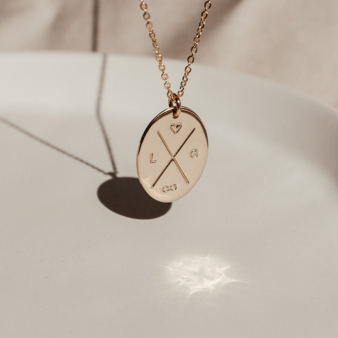 Personalised jewellery - KBN Jewellery - handmade jewellery - cross my heart - initial necklace - symbol necklace – custom initial necklace – children initials - Cross my heart necklace – dainty jewellery