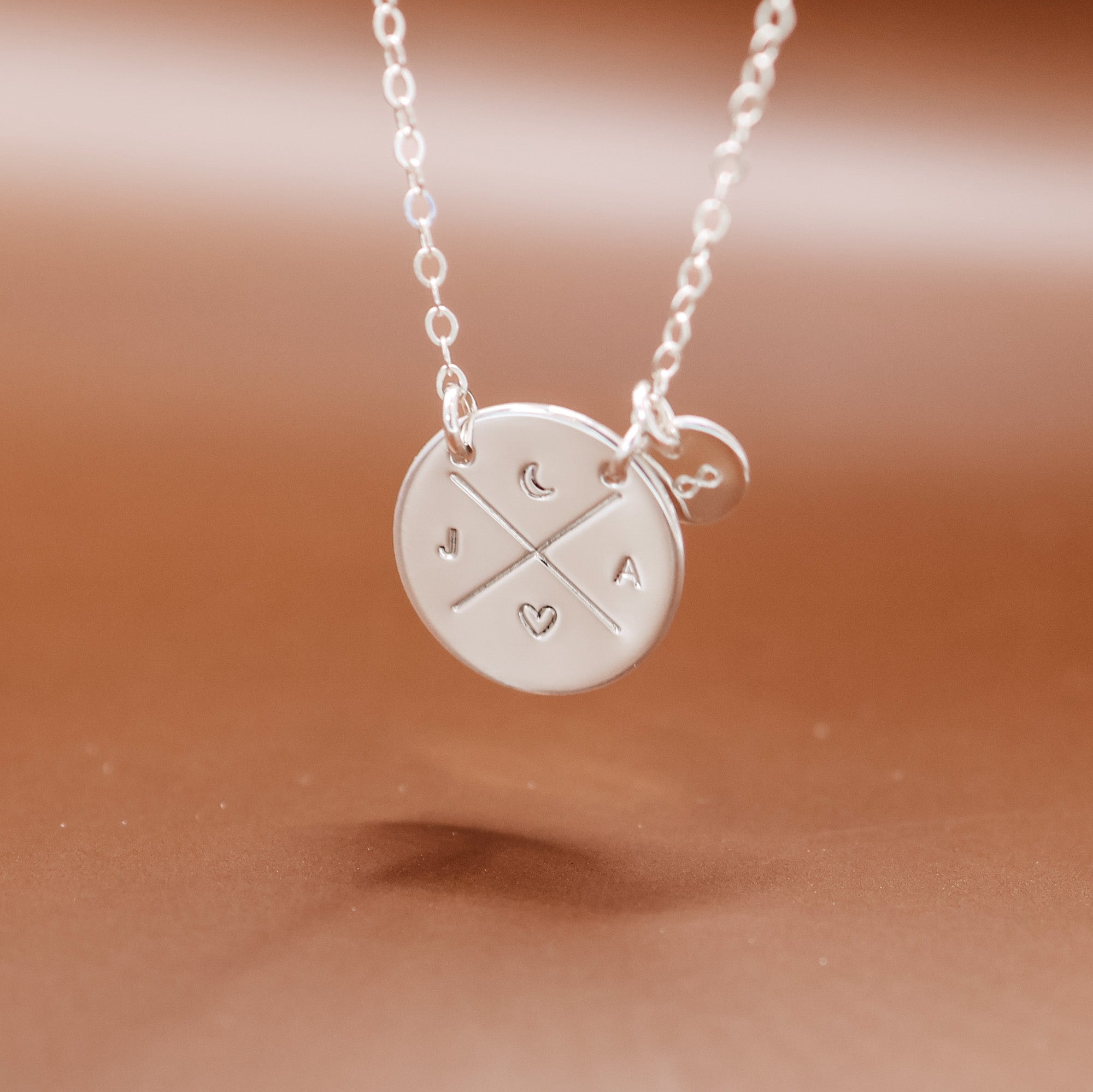Personalised jewellery - KBN Jewellery -  handmade jewellery - cross my heart - initial necklace - symbol necklace – custom initial necklace – children initials