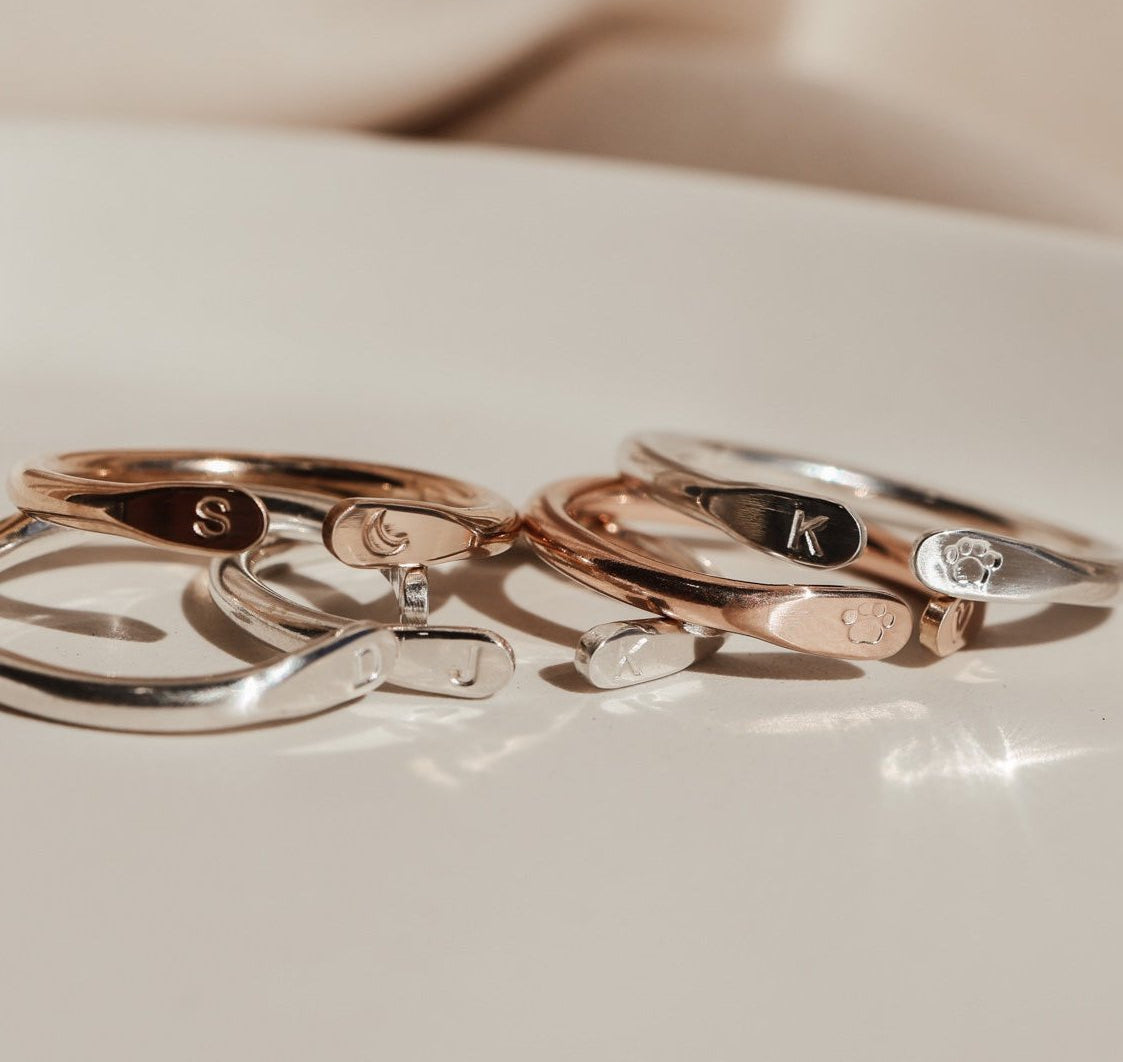 Ever Ring - Personalised jewellery - KBN Jewellery - handmade jewellery – initial ring – symbol ring – Jewellery Gifts