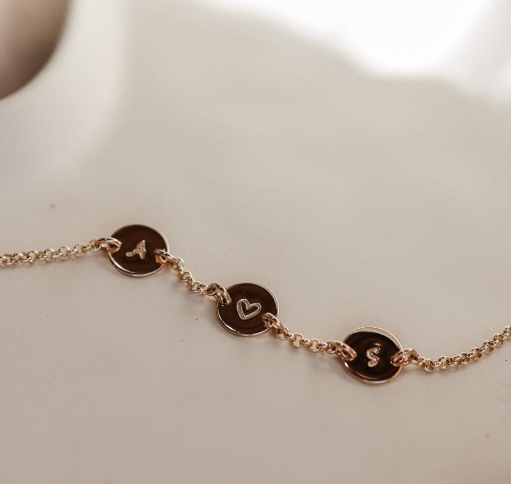 Personalised jewellery - KBN Jewellery - handmade jewellery – Personalised Jewellery gifts – Dainty jewellery- Dainty bracelet – symbol bracelet – initial bracelet – family initial bracelet