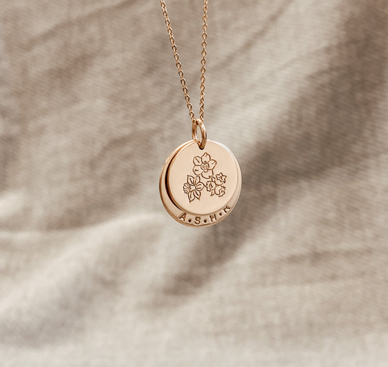Personalised jewellery - KBN Jewellery - handmade jewellery – Personalised Jewellery gifts – Dainty jewellery- Dainty necklace – stacked necklace – kids name necklace – initial necklace – children’s name necklace – family necklace – kids birth flower necklace – birth flower and initial necklace