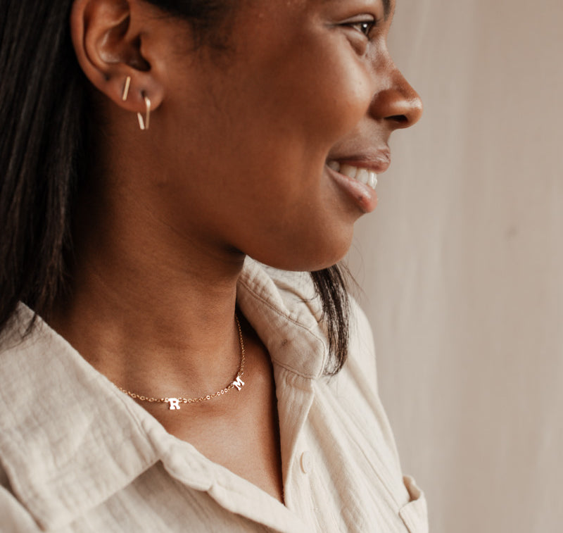 Personalised jewellery - KBN Jewellery - handmade jewellery – Personalised Jewellery gifts – Dainty jewellery- Dainty necklace - initial necklace – family initial necklace