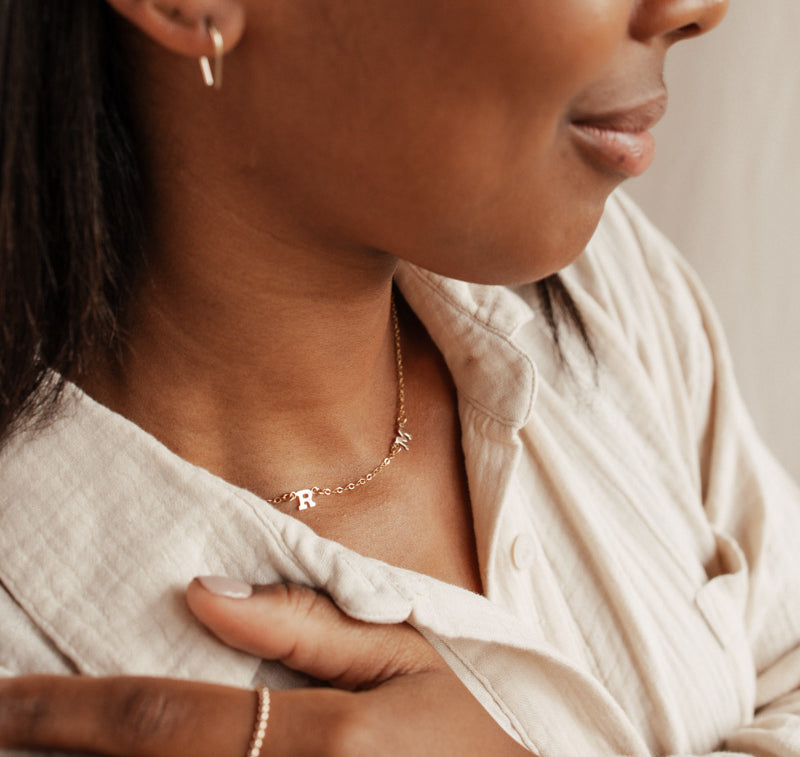 Personalised jewellery - KBN Jewellery - handmade jewellery – Personalised Jewellery gifts – Dainty jewellery- Dainty necklace - initial necklace – family initial necklace