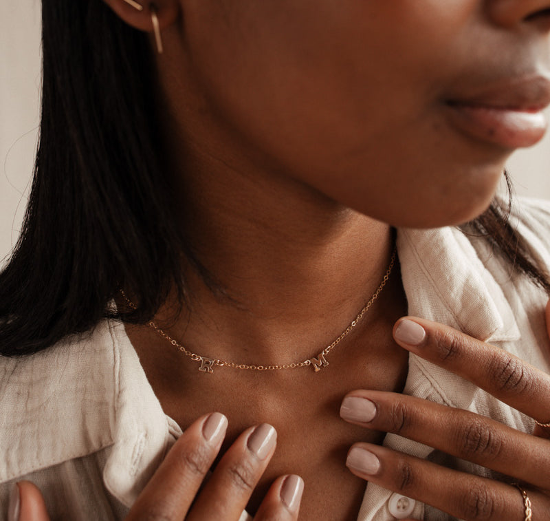 Personalised jewellery - KBN Jewellery - handmade jewellery – Personalised Jewellery gifts – Dainty jewellery- Dainty necklace - initial necklace – family initial necklace