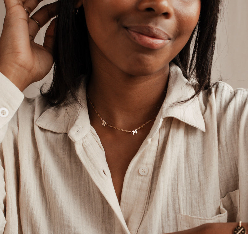 Personalised jewellery - KBN Jewellery - handmade jewellery – Personalised Jewellery gifts – Dainty jewellery- Dainty necklace - initial necklace – family initial necklace