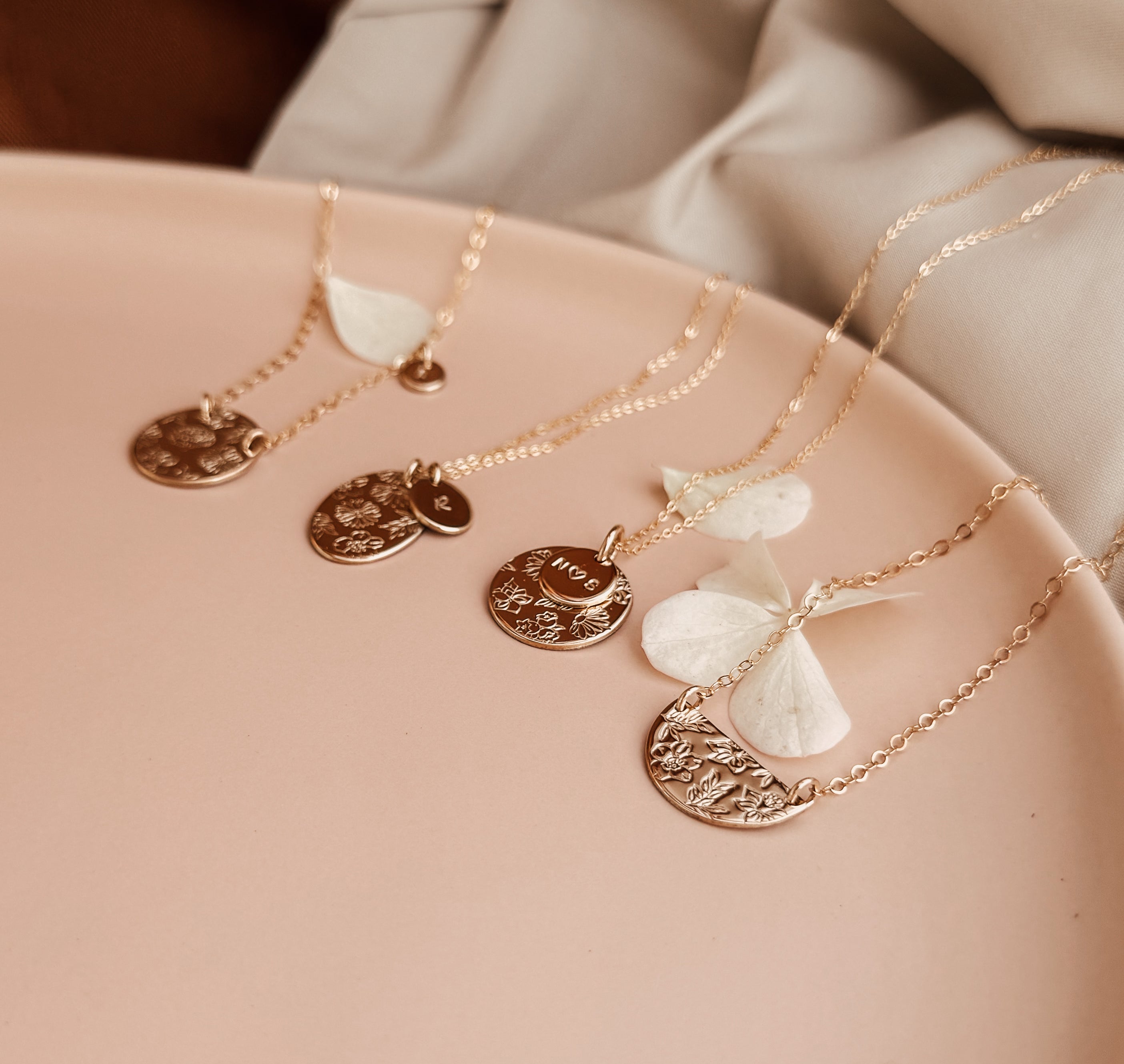 Personalised jewellery - KBN Jewellery - handmade jewellery – Personalised Jewellery gifts – Dainty jewellery- Dainty necklace – flower stamp necklace – birth month flower jewellery – flower necklace