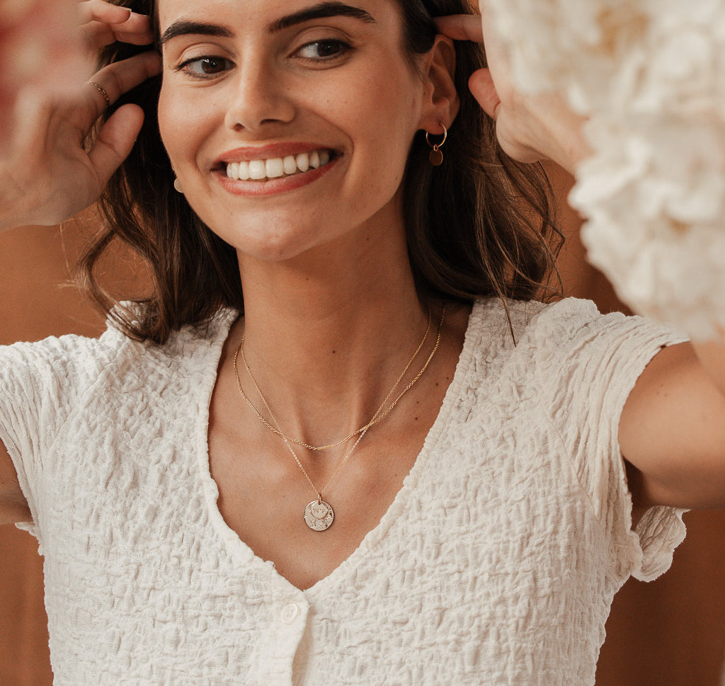 Personalised jewellery - KBN Jewellery - handmade jewellery – Personalised Jewellery gifts – Dainty jewellery- Dainty necklace – flower stamp necklace – birth month flower jewellery – flower necklace – stacked necklace – initial necklace