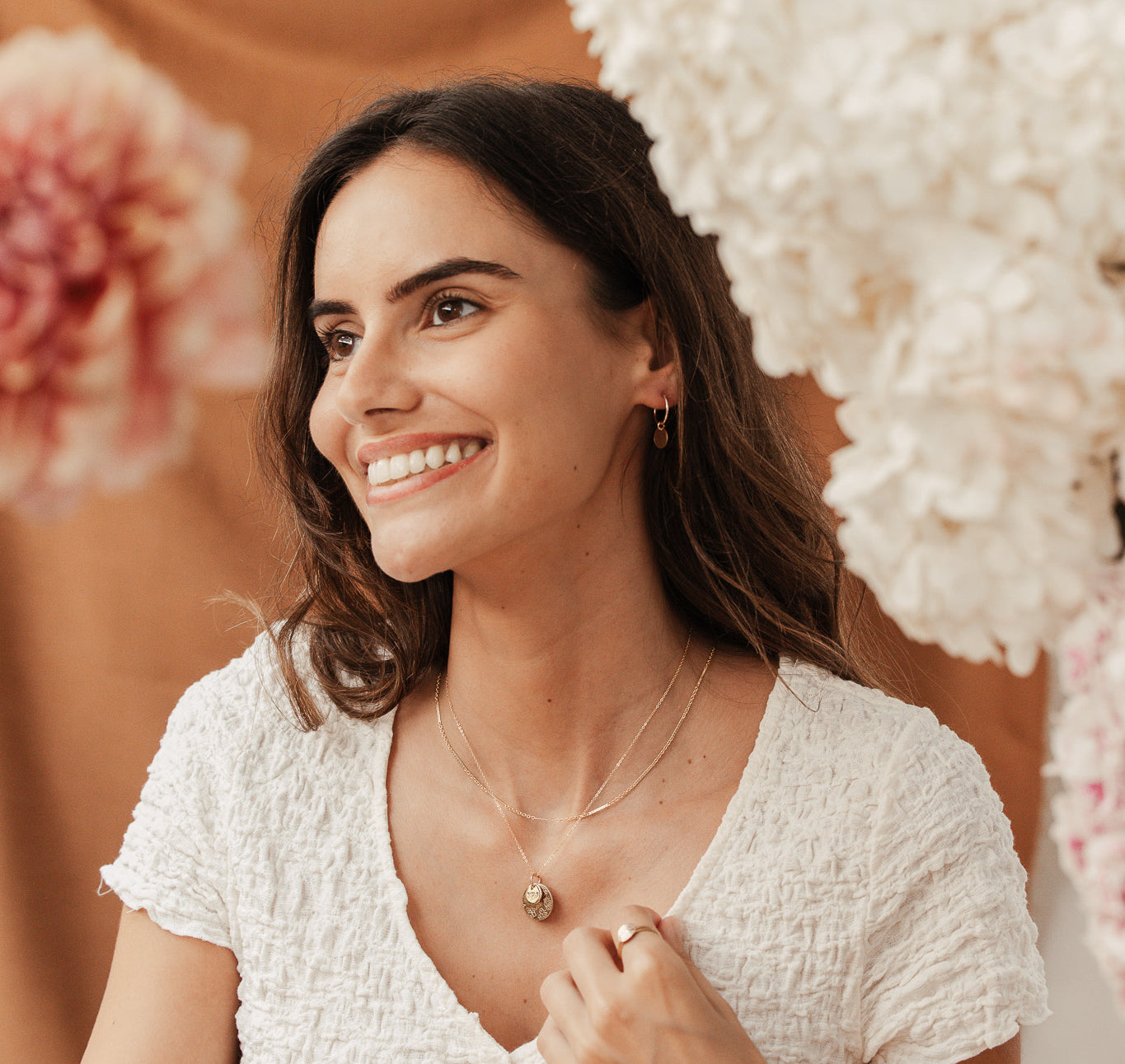 Personalised jewellery - KBN Jewellery - handmade jewellery – Personalised Jewellery gifts – Dainty jewellery- Dainty necklace – flower stamp necklace – birth month flower jewellery – flower necklace – stacked necklace – initial necklace