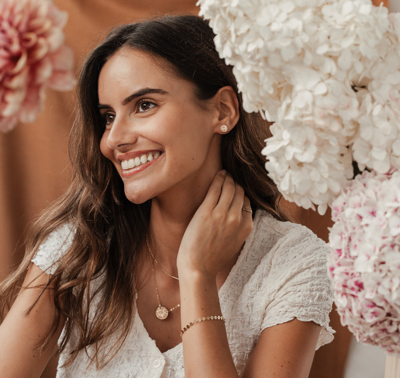 Personalised jewellery - KBN Jewellery - handmade jewellery – Personalised Jewellery gifts – Dainty jewellery- Dainty necklace – flower stamped necklace – family flowers – kids birth flowers – birth flower necklace – personalised flower stamped necklace – initial necklace - layering necklace - australia made