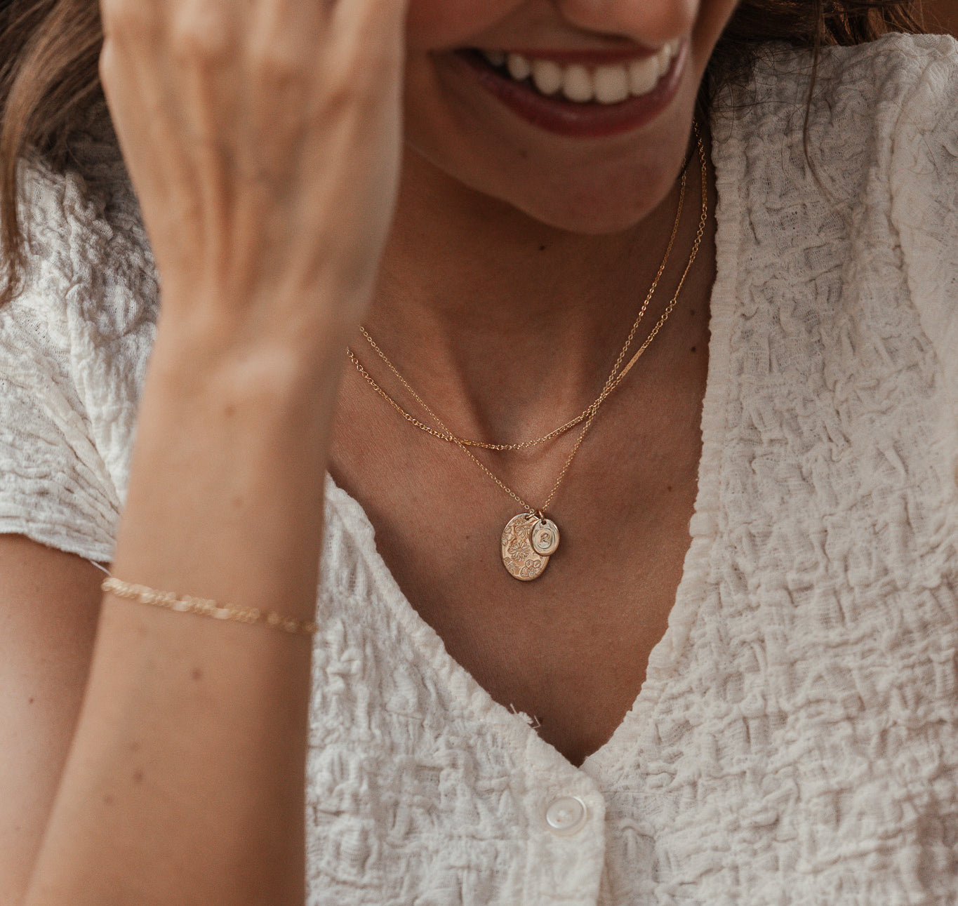 Personalised jewellery - KBN Jewellery - handmade jewellery – Personalised Jewellery gifts – Dainty jewellery- Dainty necklace – flower stamped necklace – family flowers – kids birth flowers – birth flower necklace – personalised flower stamped necklace - floral display necklace - spring necklace - birth flower garden necklace - handmade jewellery