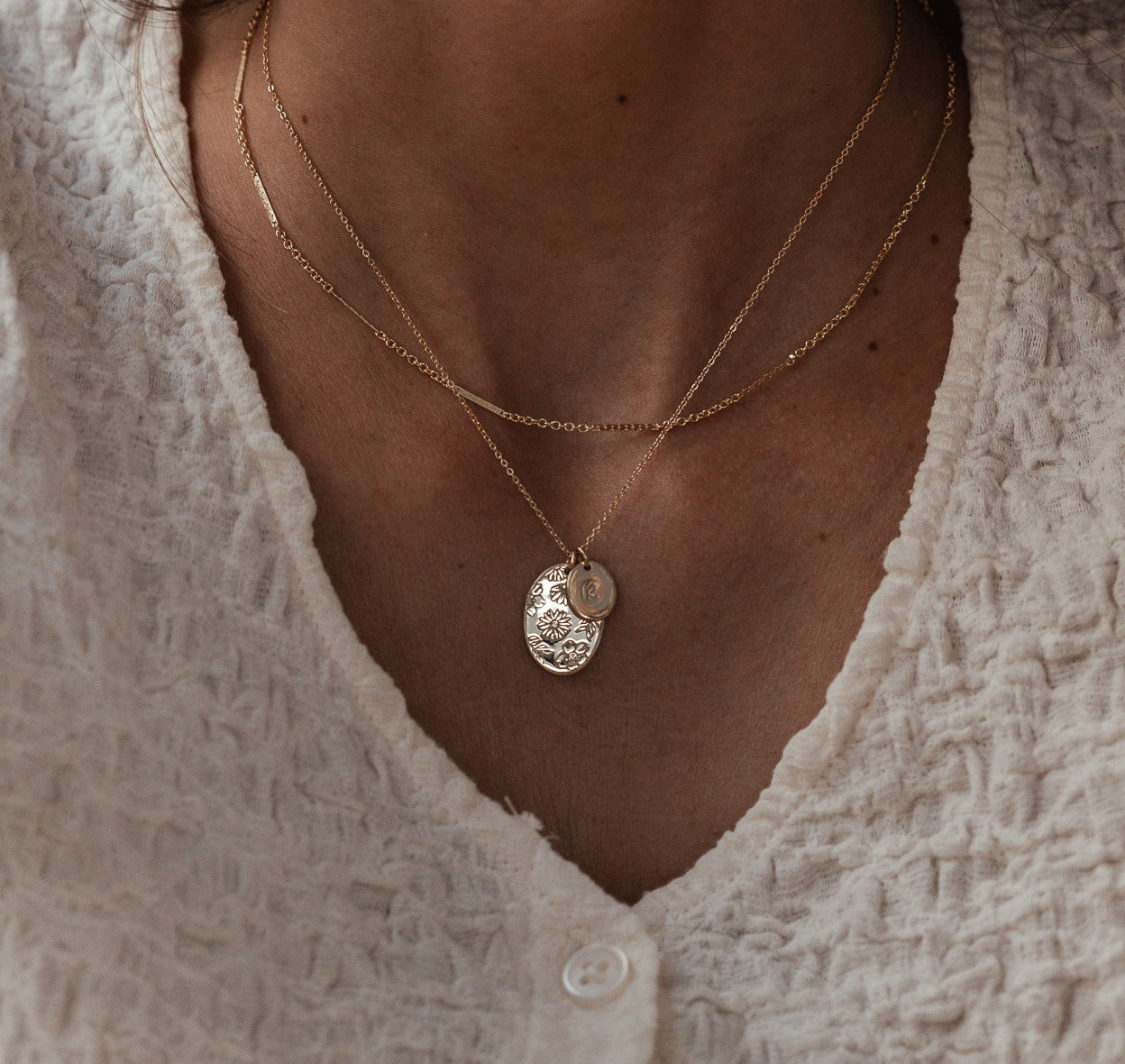 Personalised jewellery - KBN Jewellery - handmade jewellery – Personalised Jewellery gifts – Dainty jewellery- Dainty necklace – flower stamped necklace – family flowers – kids birth flowers – birth flower necklace – personalised flower stamped necklace - floral display necklace - spring necklace - birth flower garden necklace - handmade jewellery