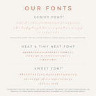 Personalised jewellery - KBN Jewellery - handmade jewellery – font selection – script font – tiny font – tiny neat font necklace – sweet font necklace