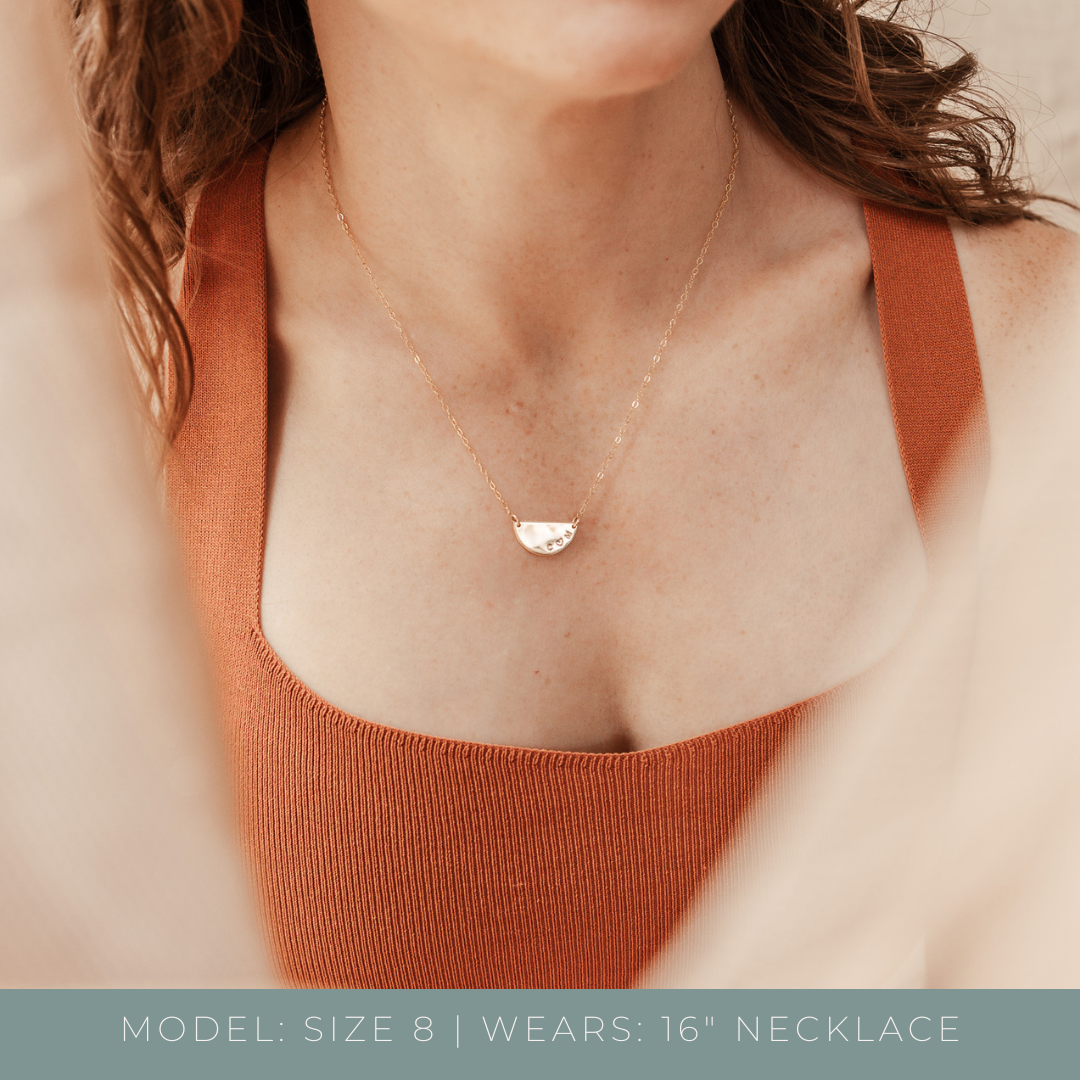 Personalised jewellery - KBN Jewellery - handmade jewellery – Personalised Jewellery gifts – Dainty jewellery – Australia made jewellery – extra large half pendant – half pendant necklace – name pendant – initial names – personalised necklace