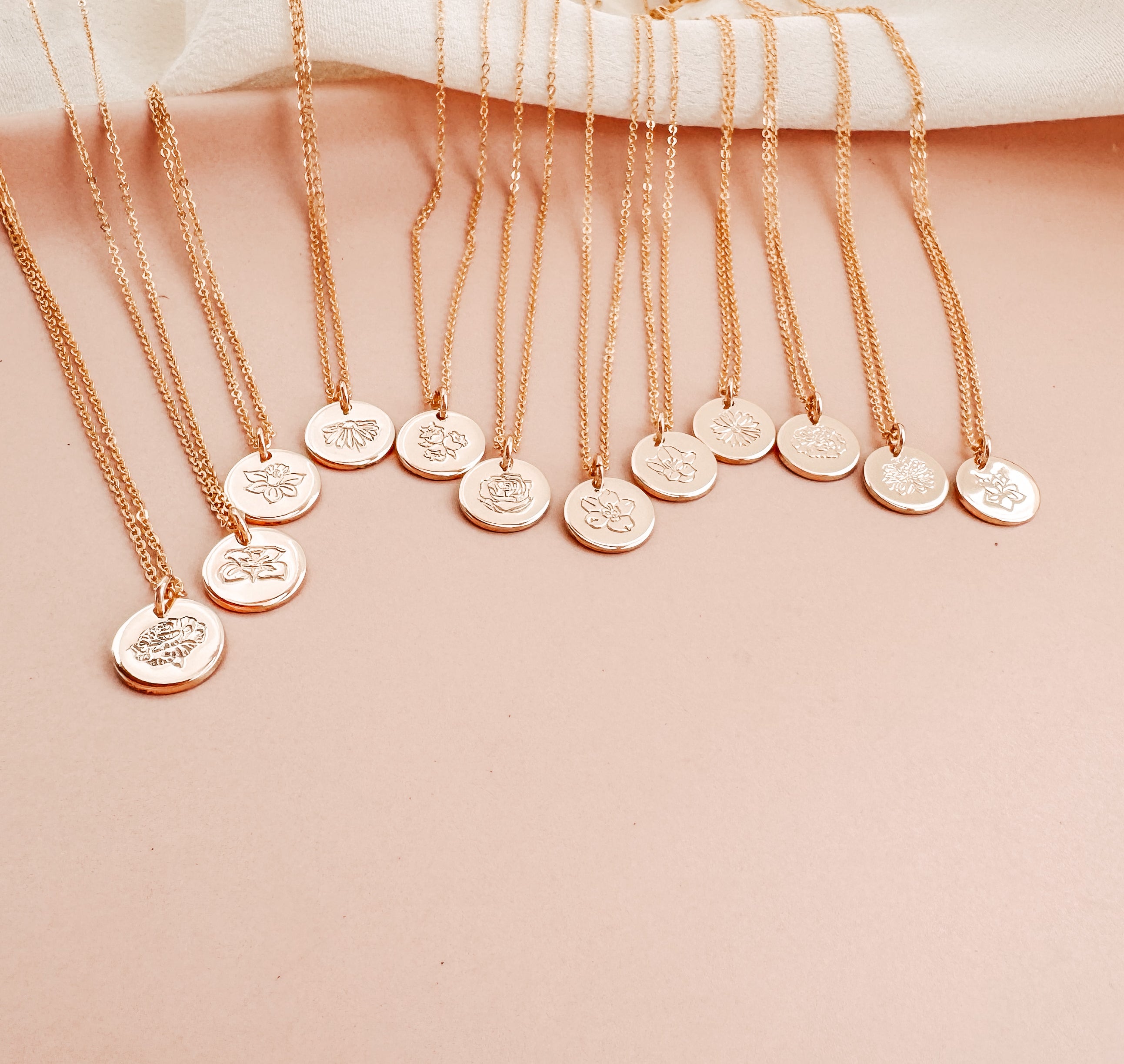 Personalised jewellery – handmade jewellery – KBN jewellery – Australian made jewellery – initial necklace – birth flower necklace – single pendant necklace with flower – birth flower necklace custom – custom birth month necklace – December flower necklace – success necklace