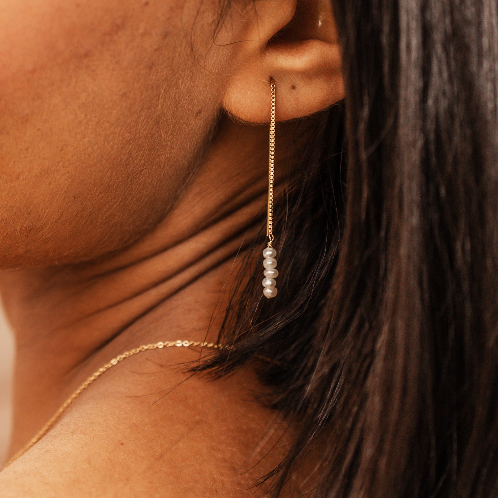 Personalised jewellery - KBN Jewellery - handmade jewellery – Personalised Jewellery gifts – Dainty jewellery- Dainty earrings – pearl earrings – thread through earrings – handmade earrings – real pearl earrings – Australian made earrings