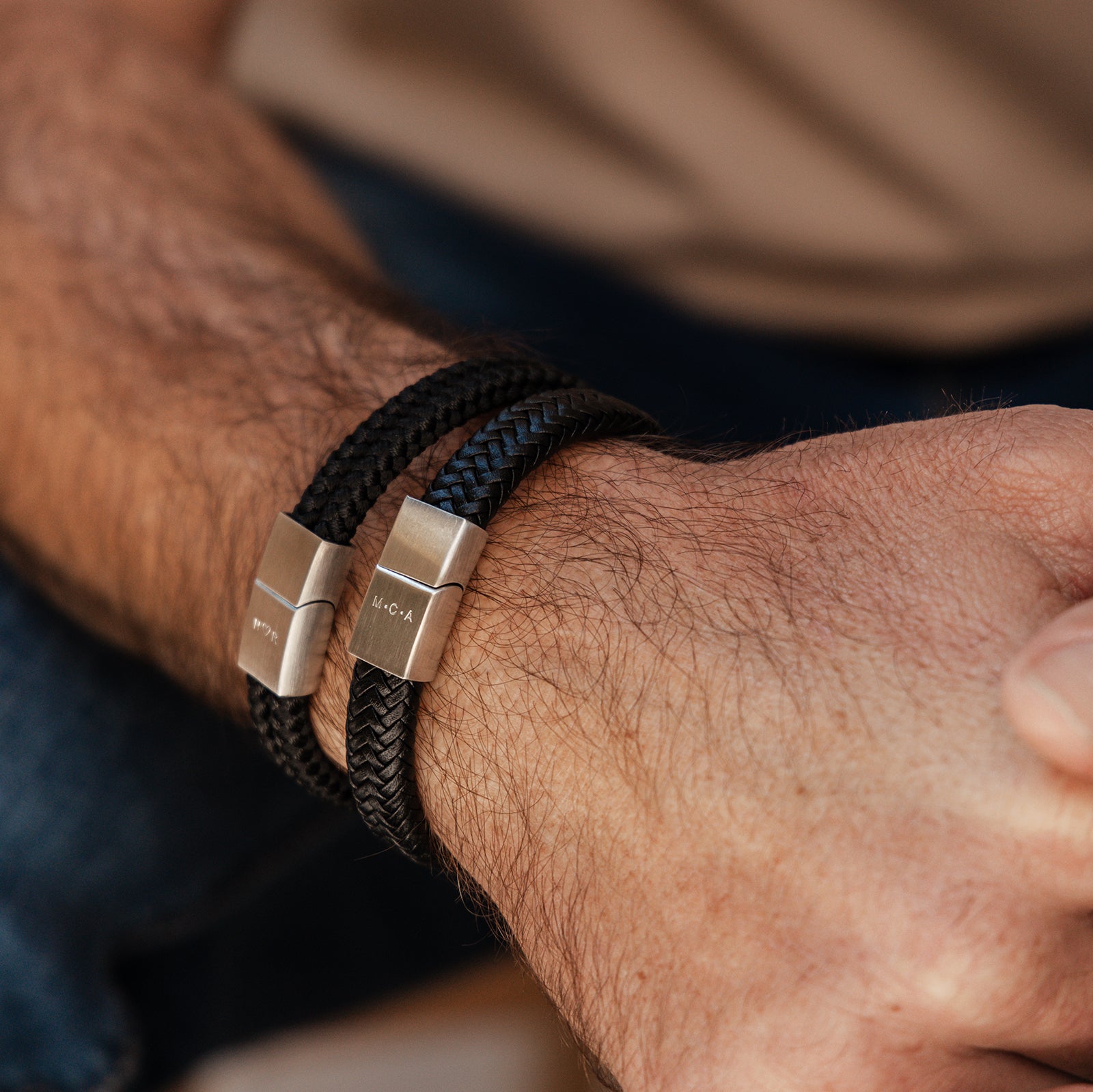 Personalised men’s leather bracelet – Men’s bracelet  – KBN Jewellery – men’s personalised bracelet – leather bracelet personalised – brown leather bracelet – black bracelet  – handmade bracelet – initial men’s bracelet  - personalised gift for Dad – personalised gift for boyfriend – personalised men’s gift – personalised leather bracelet