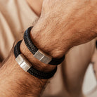 Personalised men’s cord bracelet – Men’s bracelet  – KBN Jewellery – men’s personalised bracelet – cord bracelet personalised – brown cord bracelet – black bracelet  – handmade bracelet – initial men’s bracelet  - personalised gift for Dad – personalised gift for boyfriend – personalised men’s gift – personalised cord bracelet