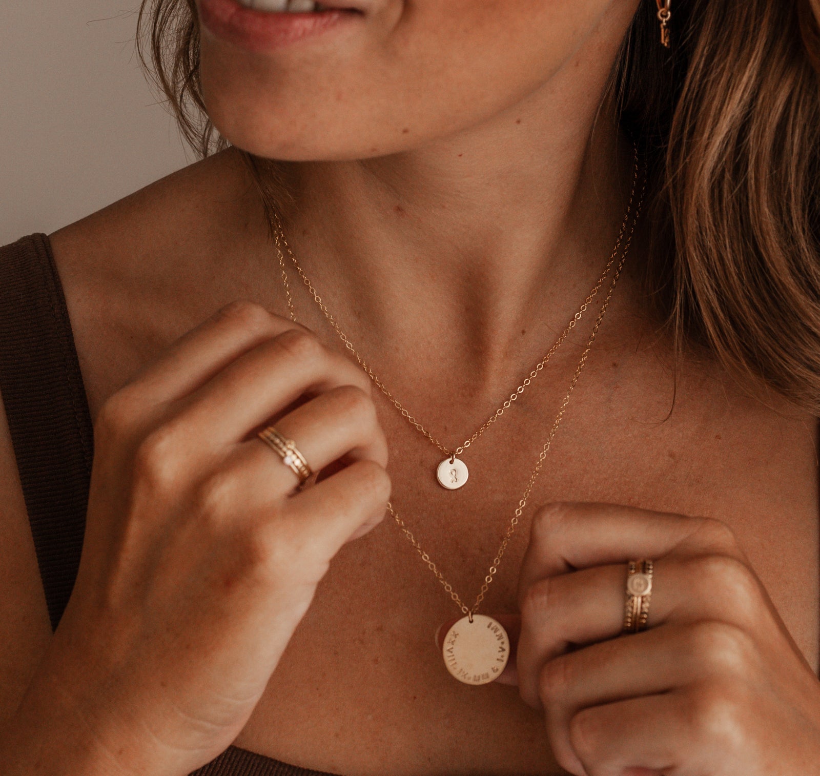 Sofia Necklace - Personalised jewellery - KBN Jewellery - handmade jewellery – small pendant necklace – initial necklace – symbol necklace – family initial necklace – children’s initial necklaces – birth flower initial necklace - layered necklaces